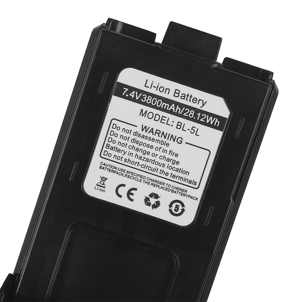 Baofeng Bl-5L 3800Mah Extended Battery Compatible With Uv-5R Rd-5R Uv-5Rtp Uv-5R Plus Uv-5G Uv-5G Pro Gt-5R Gt-5R Pro, Original