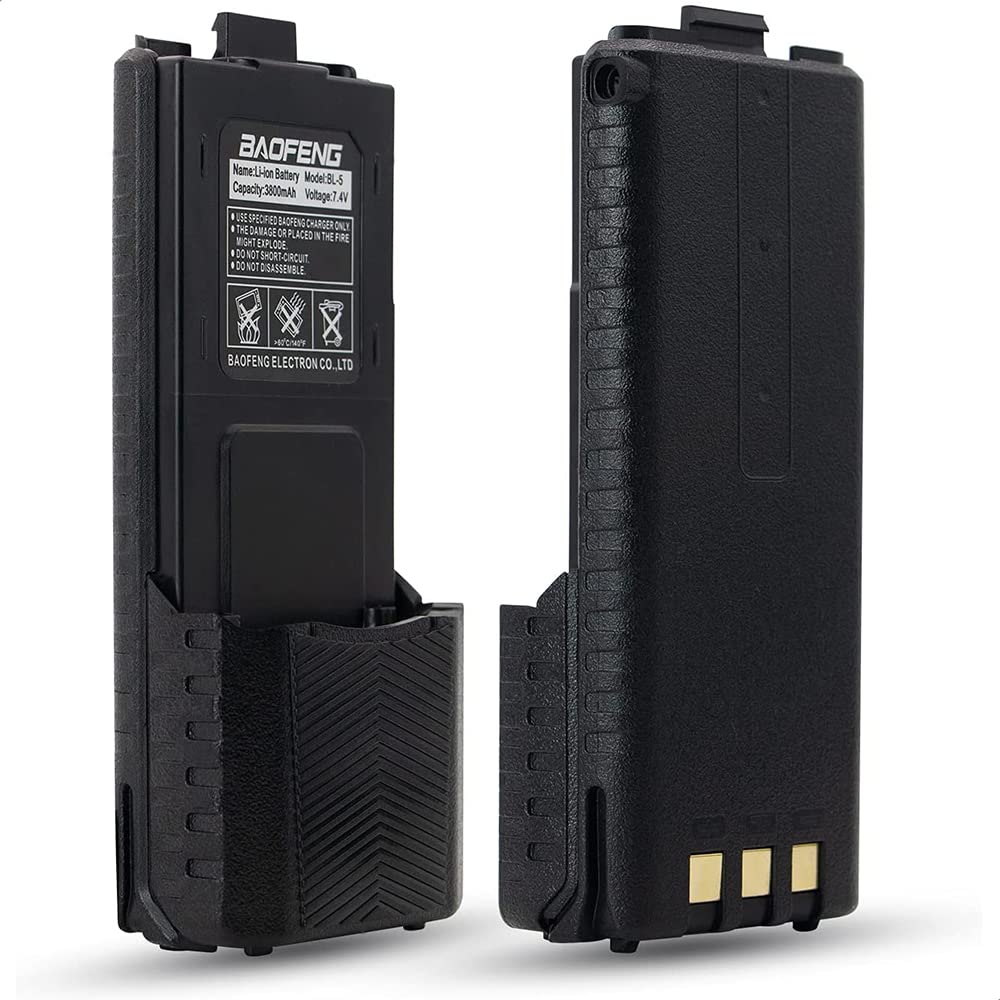 Uv 5R Battery 3800Mah Bl 5 Rechargeable Walkie Talkie Battery Replacement For Baofeng Uv 5R Bf F8Hp (2 Pack)
