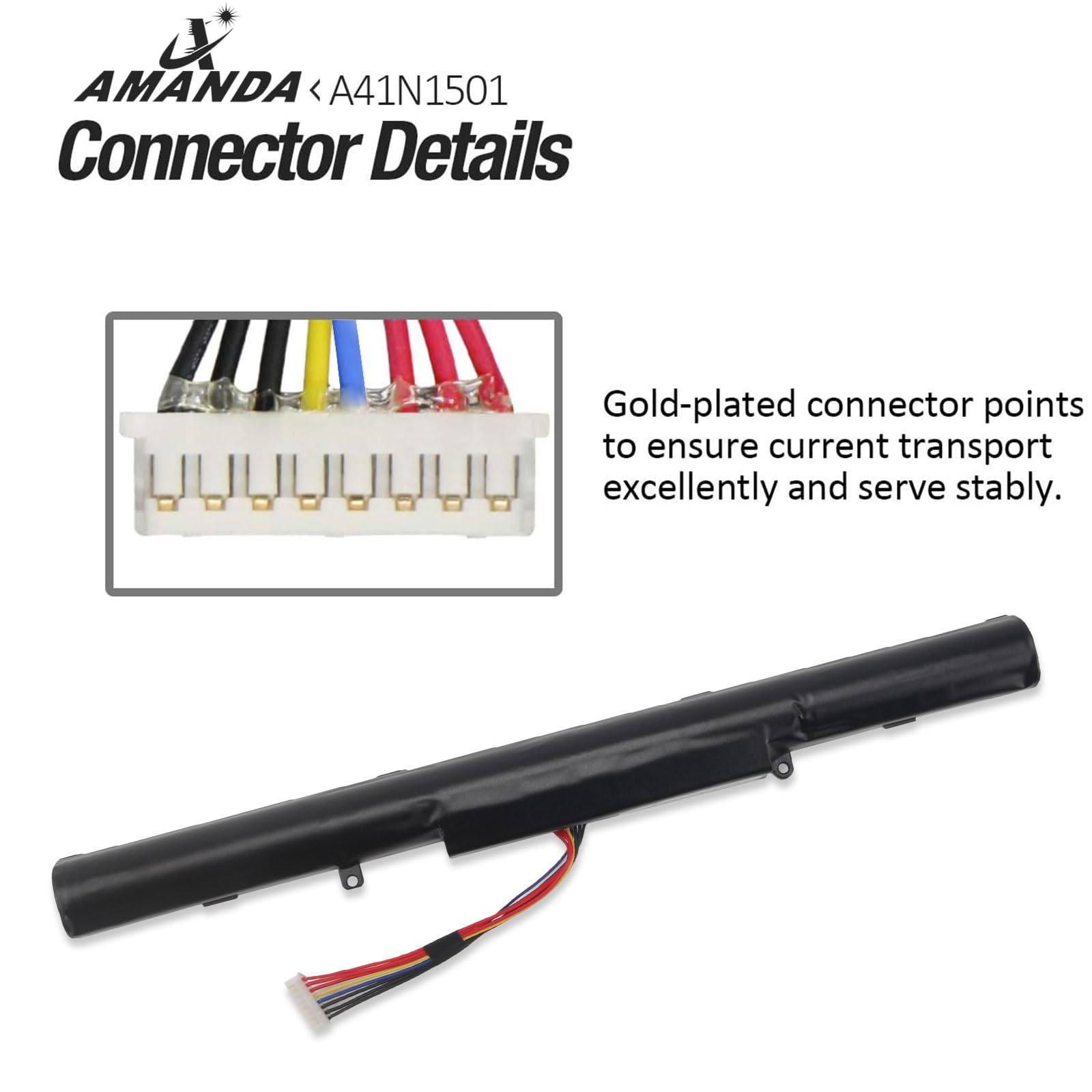 Amanda A41N1501 Battery 15V 48Wh Replacement For Asus Rog G752Vw Gl752Vl Gl752Vw N752Vw N552V N552Vx N752V Series A41Lk9H L41Lk2