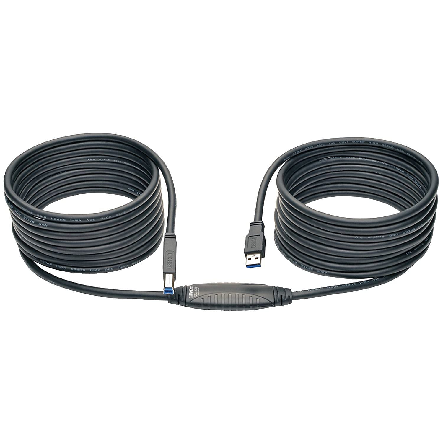 Tripp Lite Usb 3.0 Superspeed Active Repeater Cable (Ab M/M) 25 Ft. (U328 025), Black