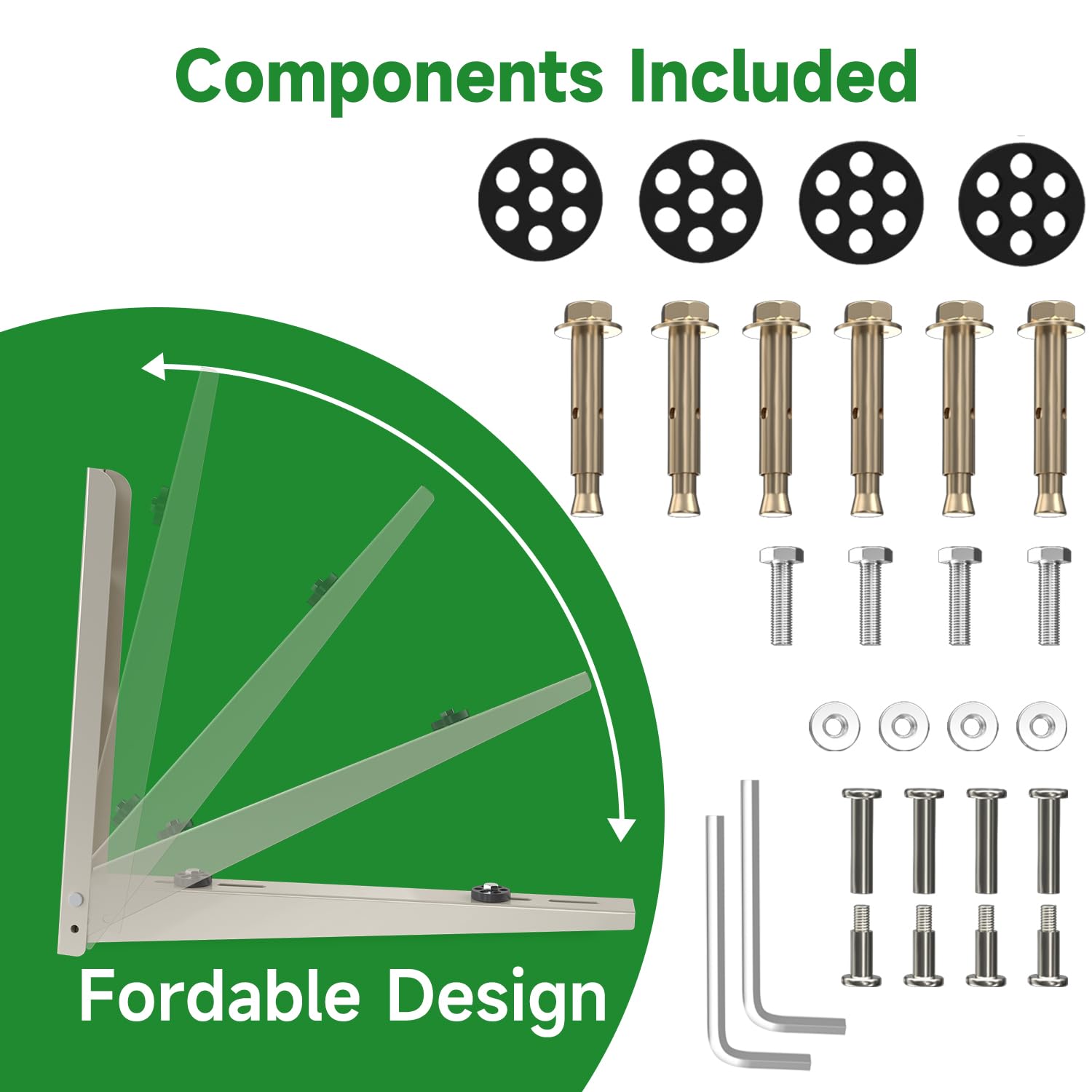 Cestluck Mini Split Wall Mounting Bracket, Foldable Mini Split Bracket Condenser Bracket For Mini Split Ac 7000 Btu To 24000 Btu
