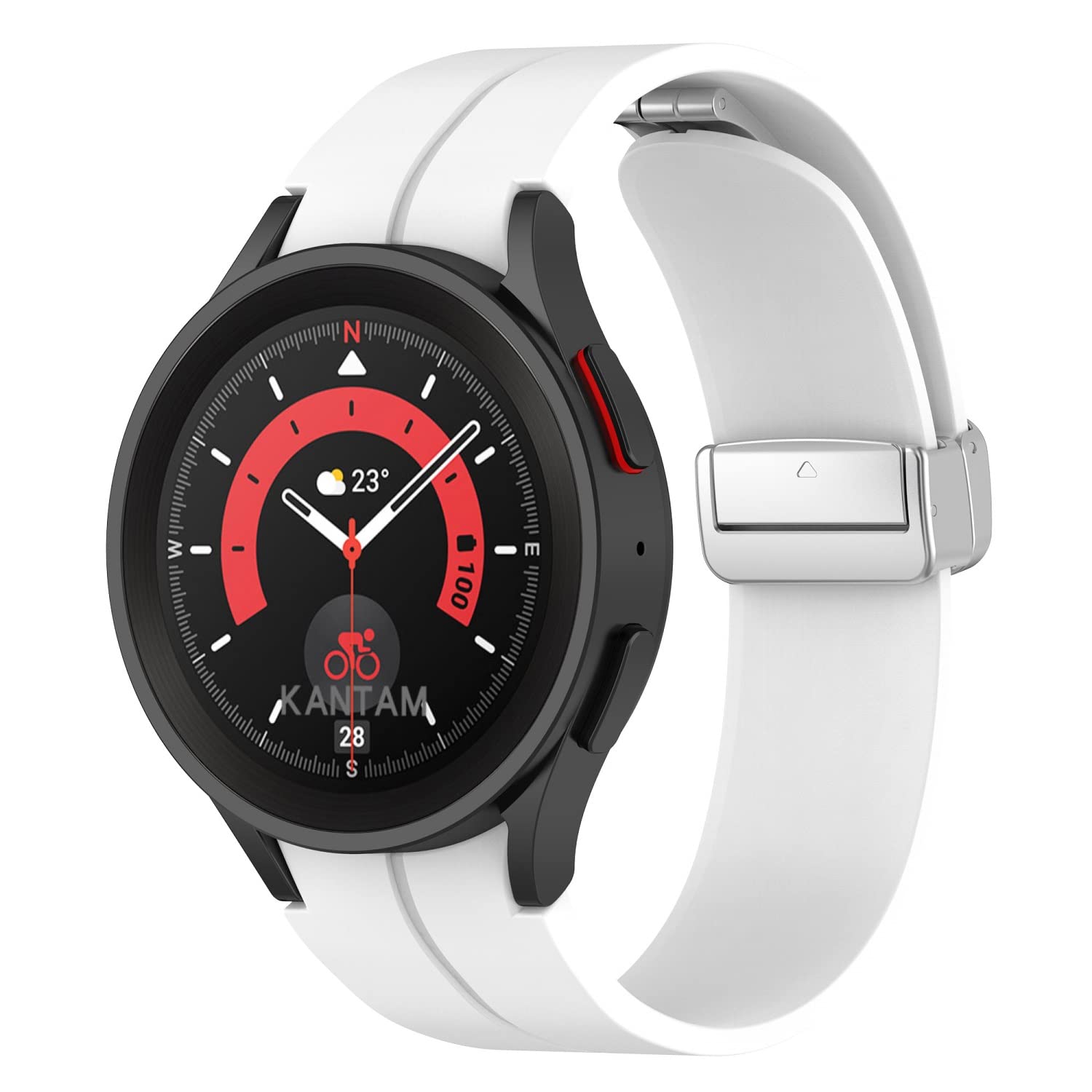 Galaxy Watch 5 Pro Bands 45Mm/Galaxy Watch 5 Bands 44Mm 40Mm, No Gap Silicone Sport Band Compatible With Samsung Galaxy Watch 5