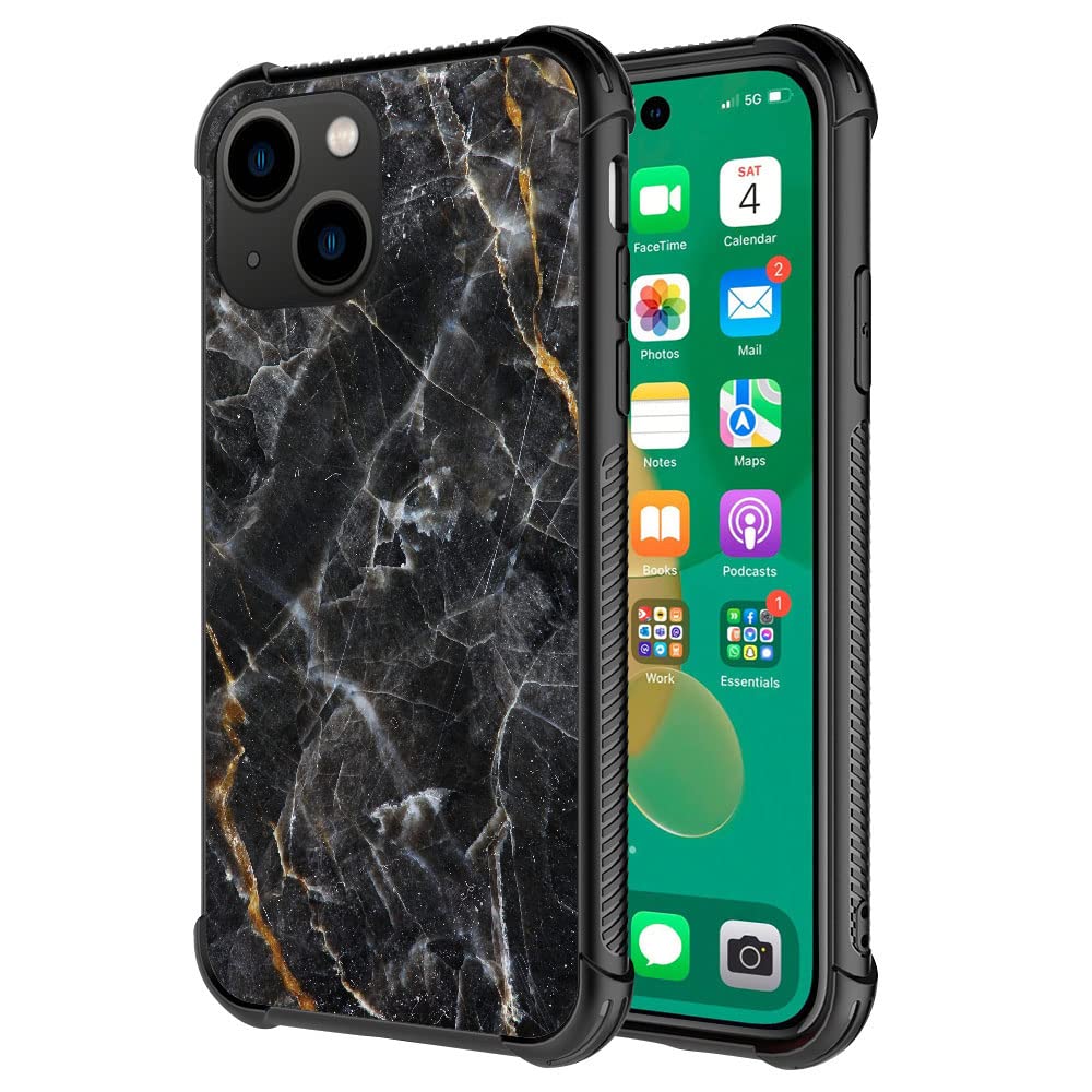 Djsok Compatible With Case For Iphone 14 Pro Max Case, Classic Black Natural Marble Pattern Iphone 14 Pro Max Case For Man Boy G