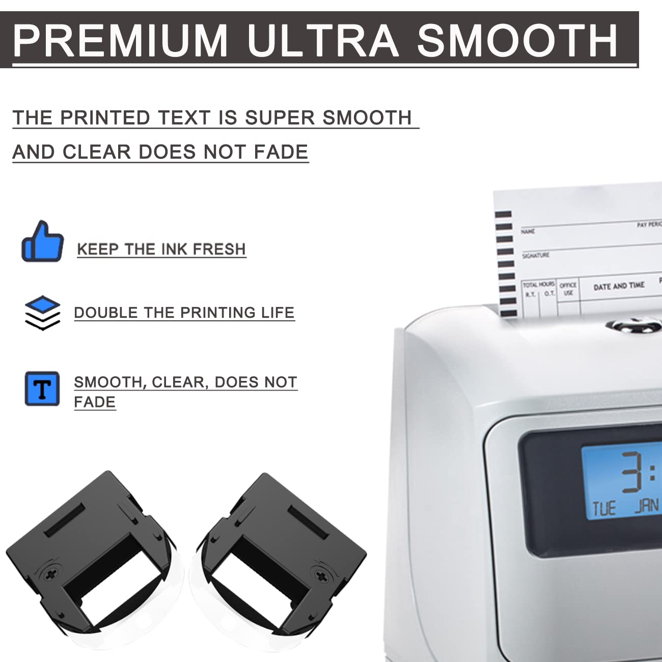 Boedcn Replacement For Pyramid 3700 Time Clock Ribbon Used With Pyramid 4000R, 3500, 3700, 4000, 4000Hd Time Clocks, 11.5Ft, Ind