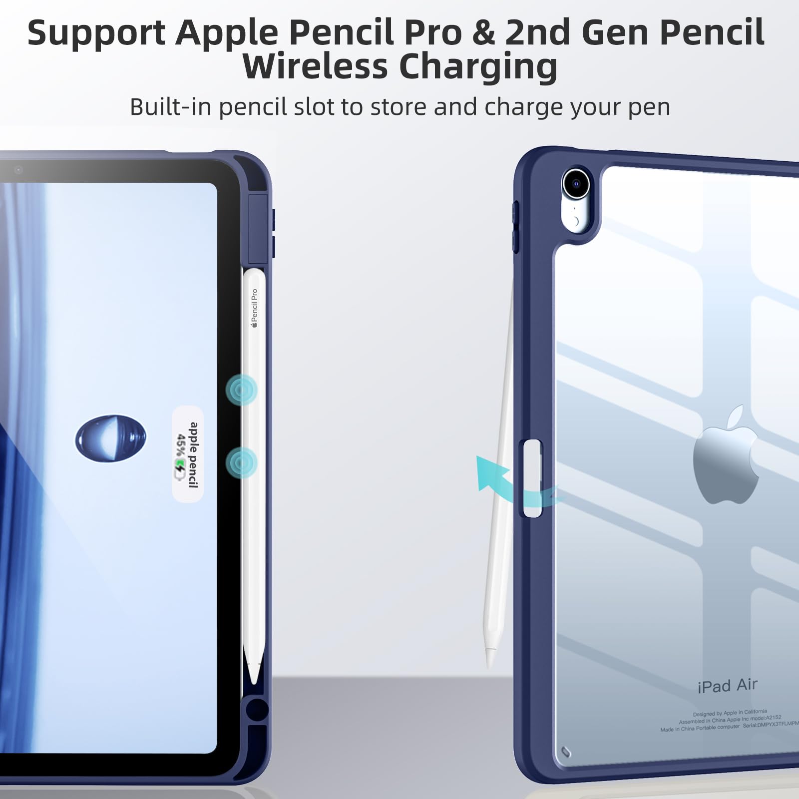 Wenlaty Compatible With Ipad Air 11 Inch Case (M2) 2024 Release, For Ipad Air 6Th/5Th/4Th Generation Case 11/10.9 Inch With Penc