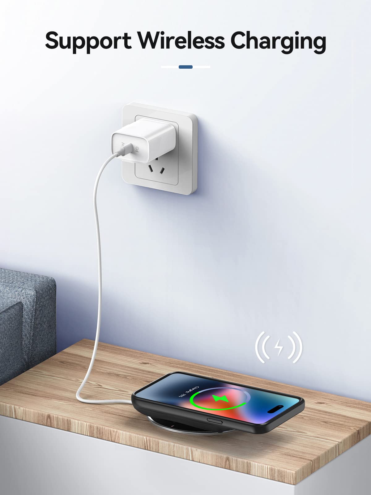 Newdery Battery Case For Iphone 14 Pro Max,14 Plus 10000Mah,Qi Wireless Charging,Wired Headset,Sync Data Supported, Rechargeable