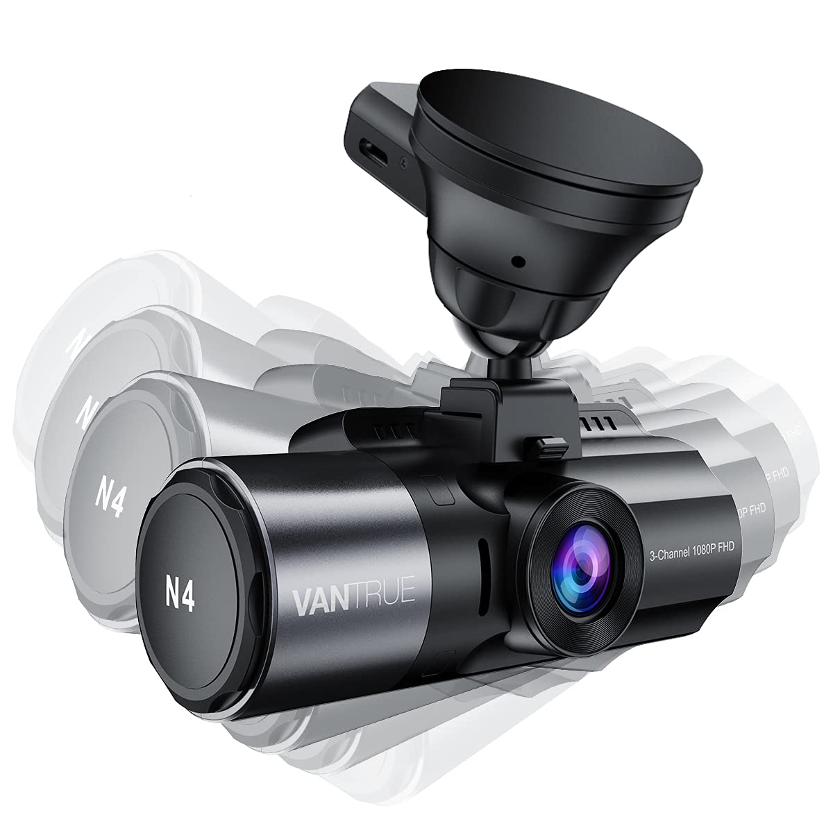 Vantrue N4, N2S, X4S, N1 Pro(2023), T3 Dash Cam Gps Receiver Module Type C Usb Port Car Suction Cup Mount For Windows And Mac