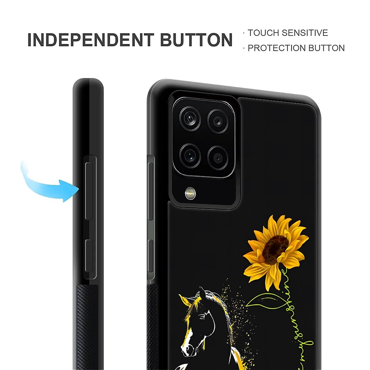 Fkbrcl4U For Samsung Galaxy A42 5G Case, Horse Sunflower Yellow Sunshine Pattern Graphic Design Girl Boy Soft Silicone Hard Acry