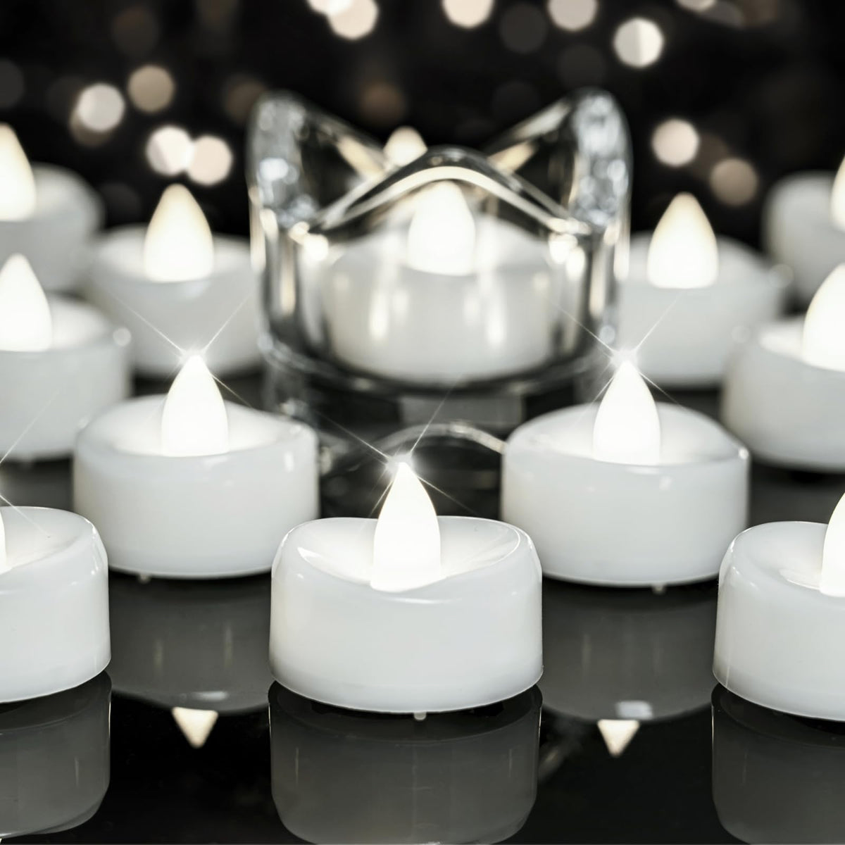 Merrynights Led Candles, Tea Lights Candles Battery Operated, 12-Pack 200+Hours Flameless Tealight Candles, Realistic Tea Lights