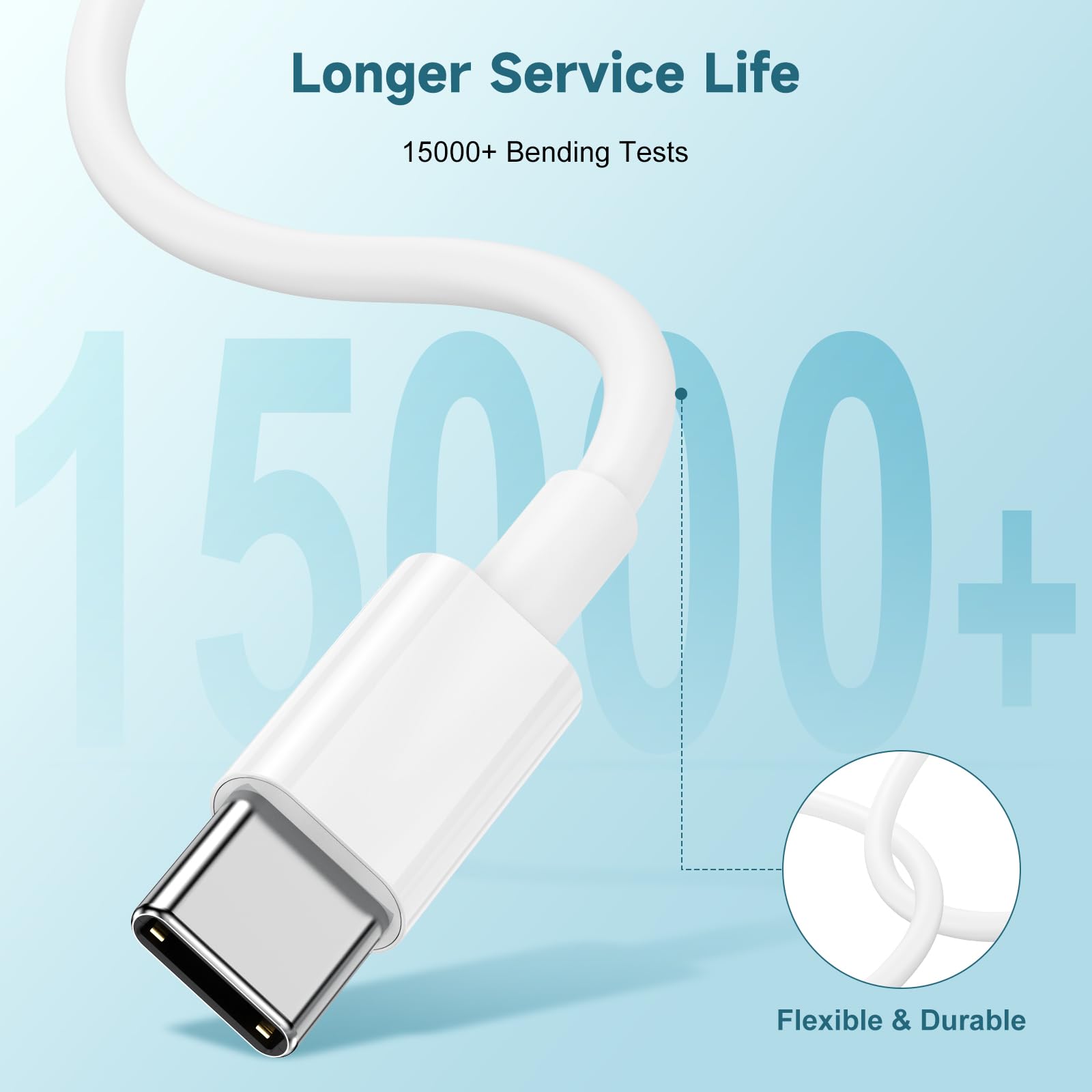 Chcela 60W Usb C To Usb C Cable [3Pack] Iphone 15 Fast Charging Cable,6Ft Long Usb C To Usbc Power Cord For Iphone 15/15 Pro/15