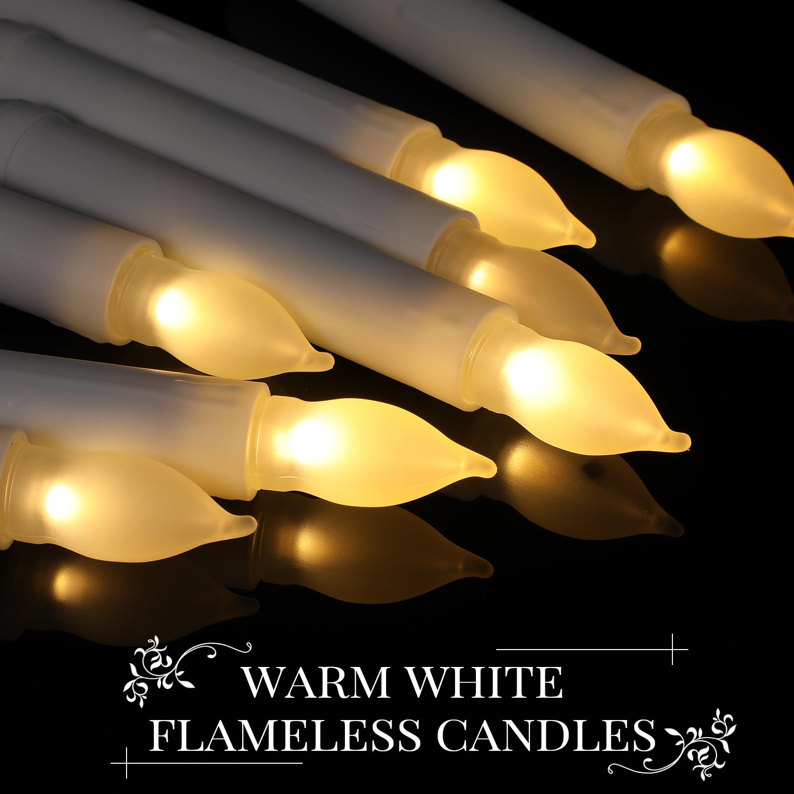 Macarrie 108 Pieces Flameless Led Taper Candles Battery Operated Candles, Flickering Light, Electric Handheld Candlesticks For C