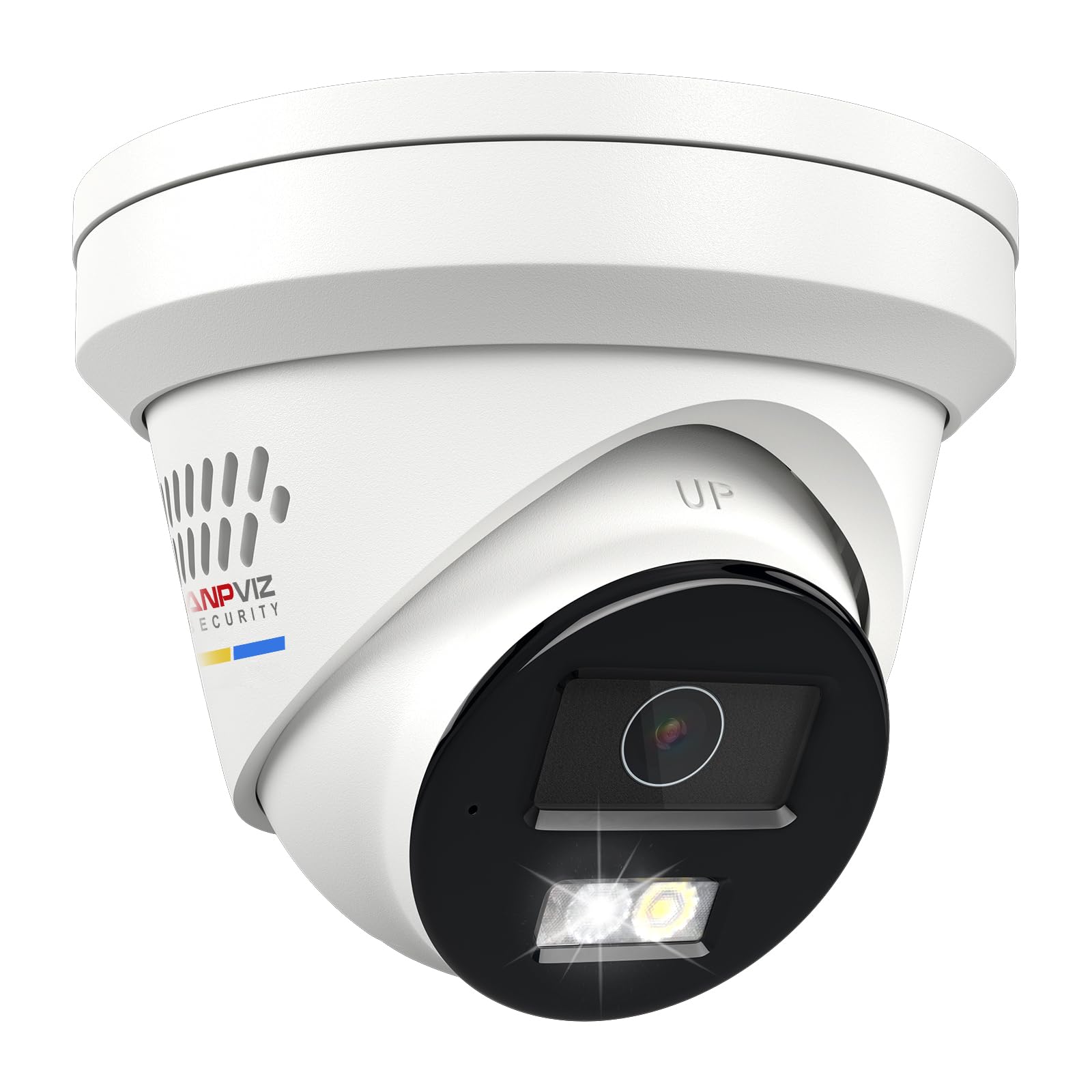 Anpviz 8Mp Ip Poe Camera,Active Deterrence Turret Ip Security Camera Outdoor, 2 Way Audio, Human/Vehicle Detection, Smart Color