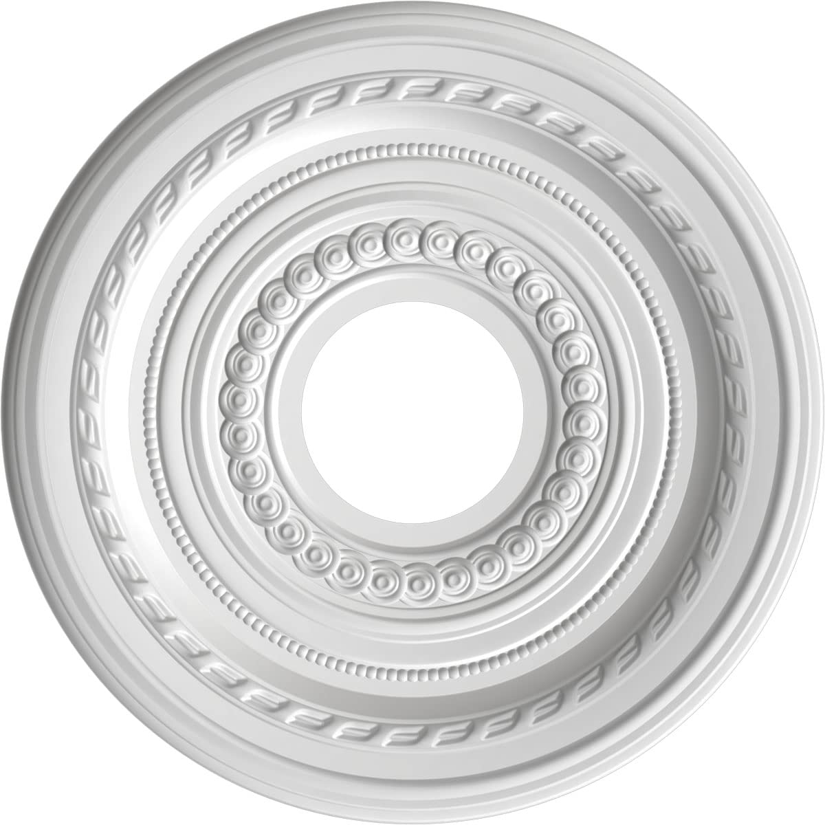 Ekena Millwork Cmp13Cobal Cole Thermoformed Pvc Ceiling Medallion (Fits Canopies Up To 4 1/4''), 13''Od X 3 1/2''Id X 3/4''P, Br
