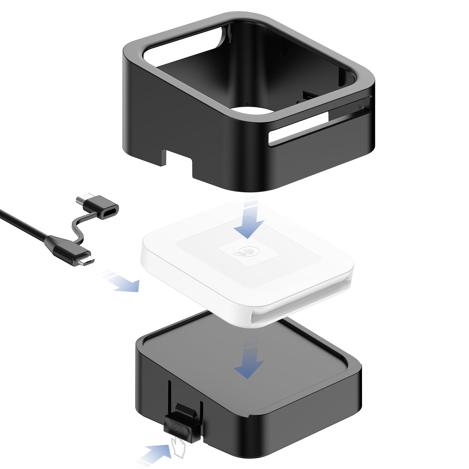 Rounkin Credit Card Dock For Square Reader 1St And 2Nd Generation,Beautiful And Compact Case For Square Reader,Support Anti Slee