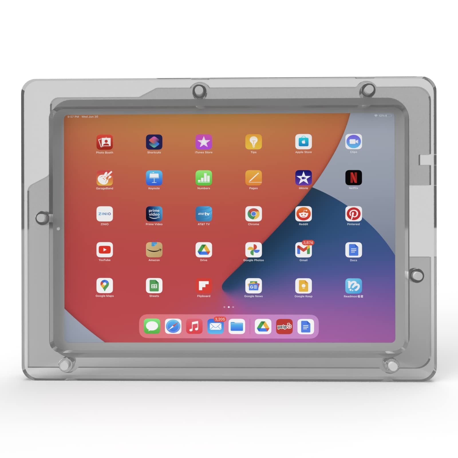 Tabcare Anti Theft Acrylic Vesa Enclosure For Apple Ipad Pro 11' 1St, 2Nd, 3Rd, 4Th Gen. With Free Wall Mount Kit & 90 Degree Angle Usb C Cable (Ipad Pro 11 1/2/3/4, Clear)