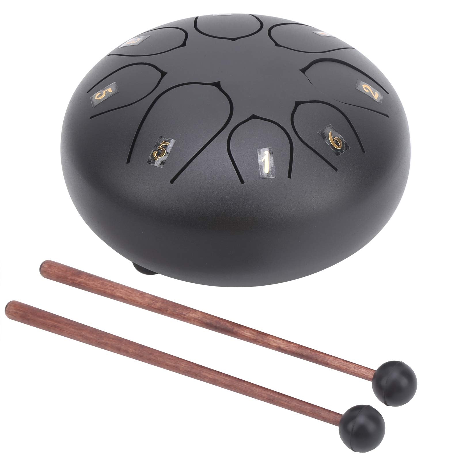 Tongue Drum, 6 Inches Handpan Drum, With Storage Bag For Beginners Meditation(Black2671974)