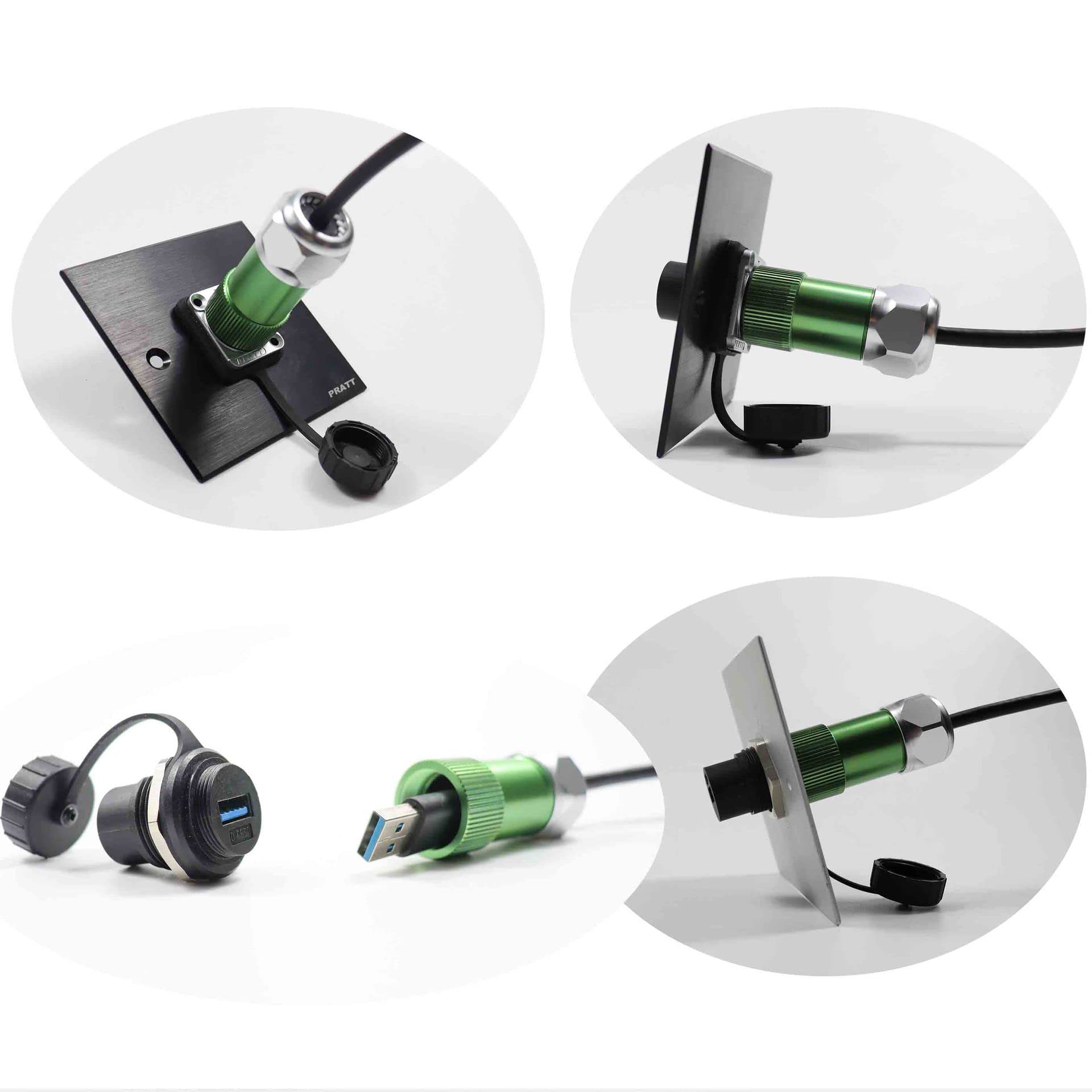 Penglin 2Pcs Waterproof Usb 3.0 D Type Coupler,Industrial Usb Plug Panel Mounting Extension Cable Interface Bulkhead,Female To F