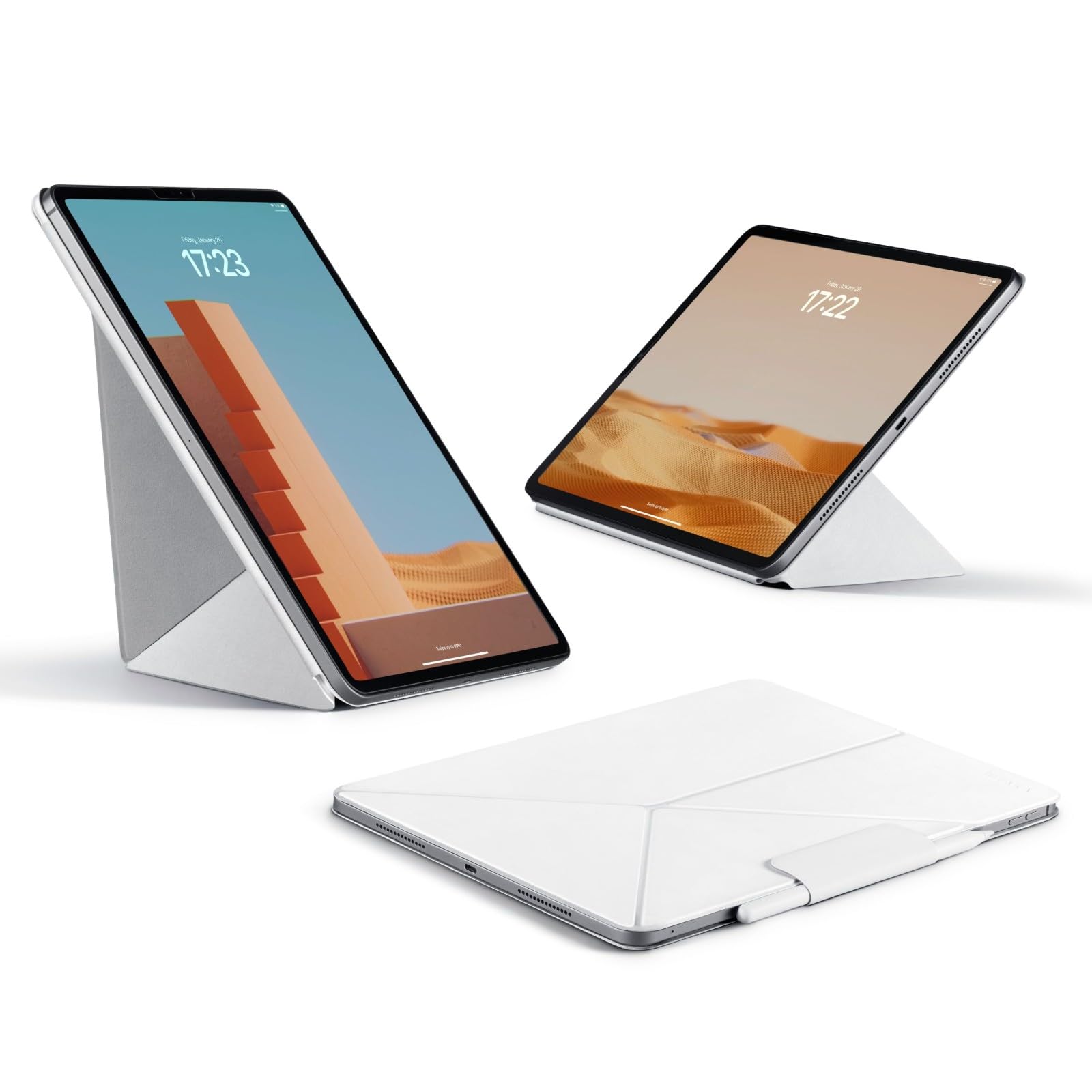 Pitaka For Ipad Pro 13 Inch Case (2024), Compatible With Ipad Pro M4, Portrait/Landscape Magnetic Case With Pencil Holder, 4 Standing Angles And   White