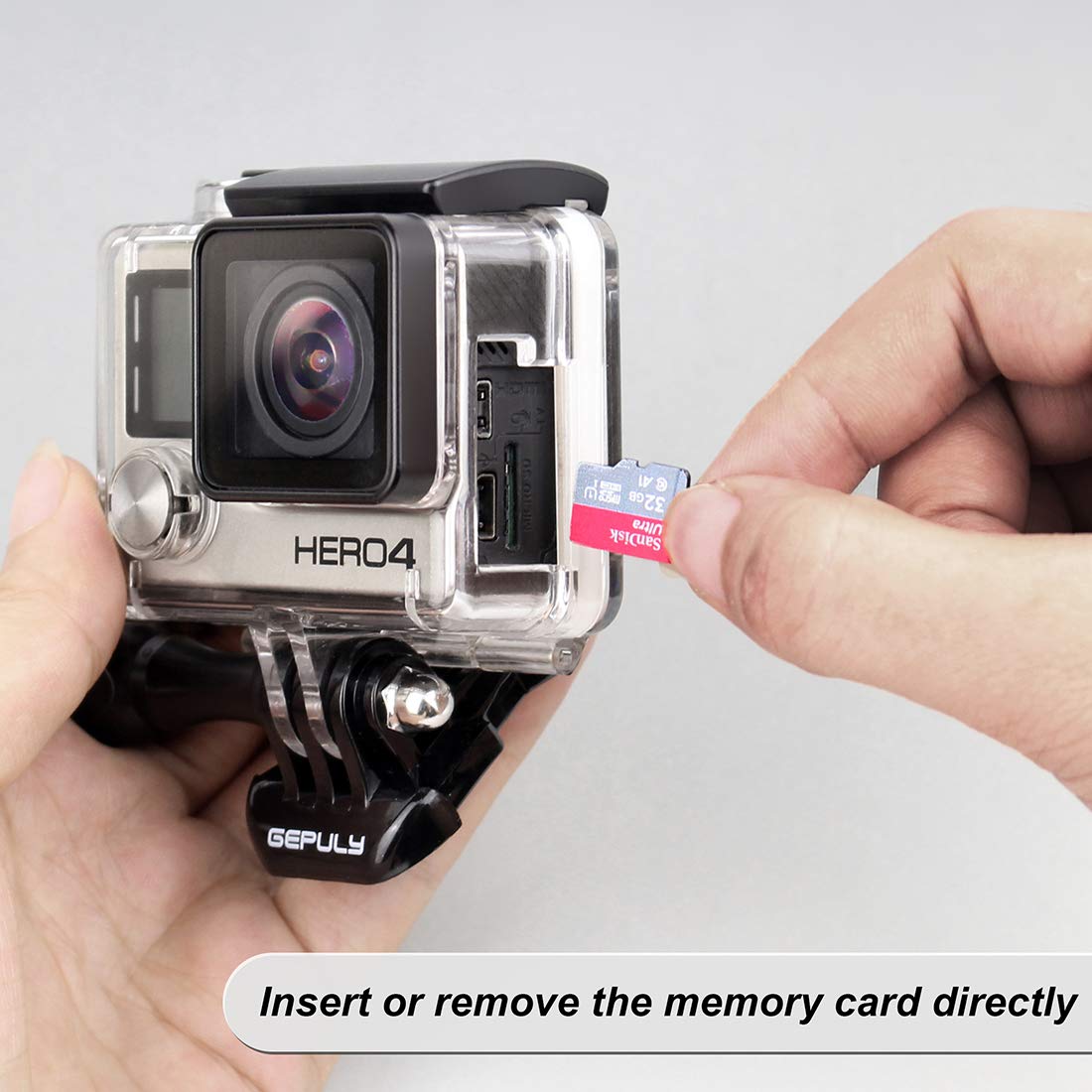 Gepuly Skeleton Housing Case For Gopro Hero 4, Hero 3+, Hero 3 Action Camera Side Open Protective Housing Case With Skeleton Bac