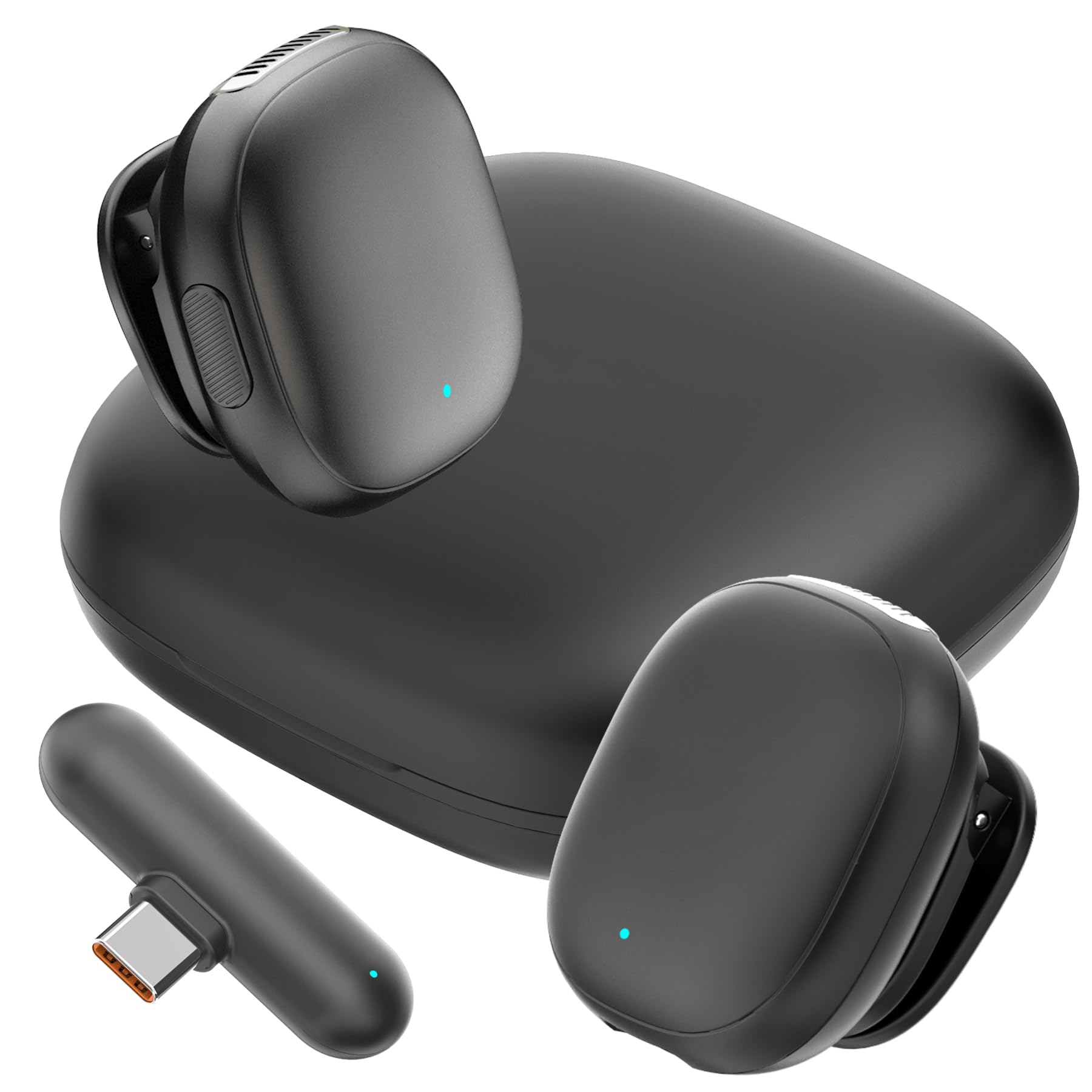 Phone Microphone AI Noise Filter - Mini Go 2 Wireless Lavalier Microphones for iPhone 16 Android with Charging Case Lapel Mic fo