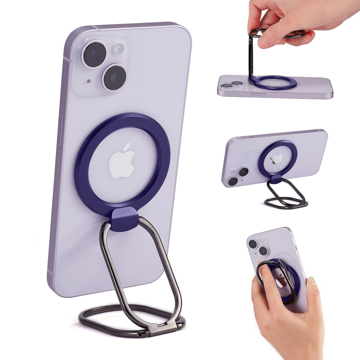 Rimyam Magnetic Phone Ring Holder Stand For Mag Safe Finger Grip Adjustable Phone Ring Kickstand Mag Safe Accessories For Iphone