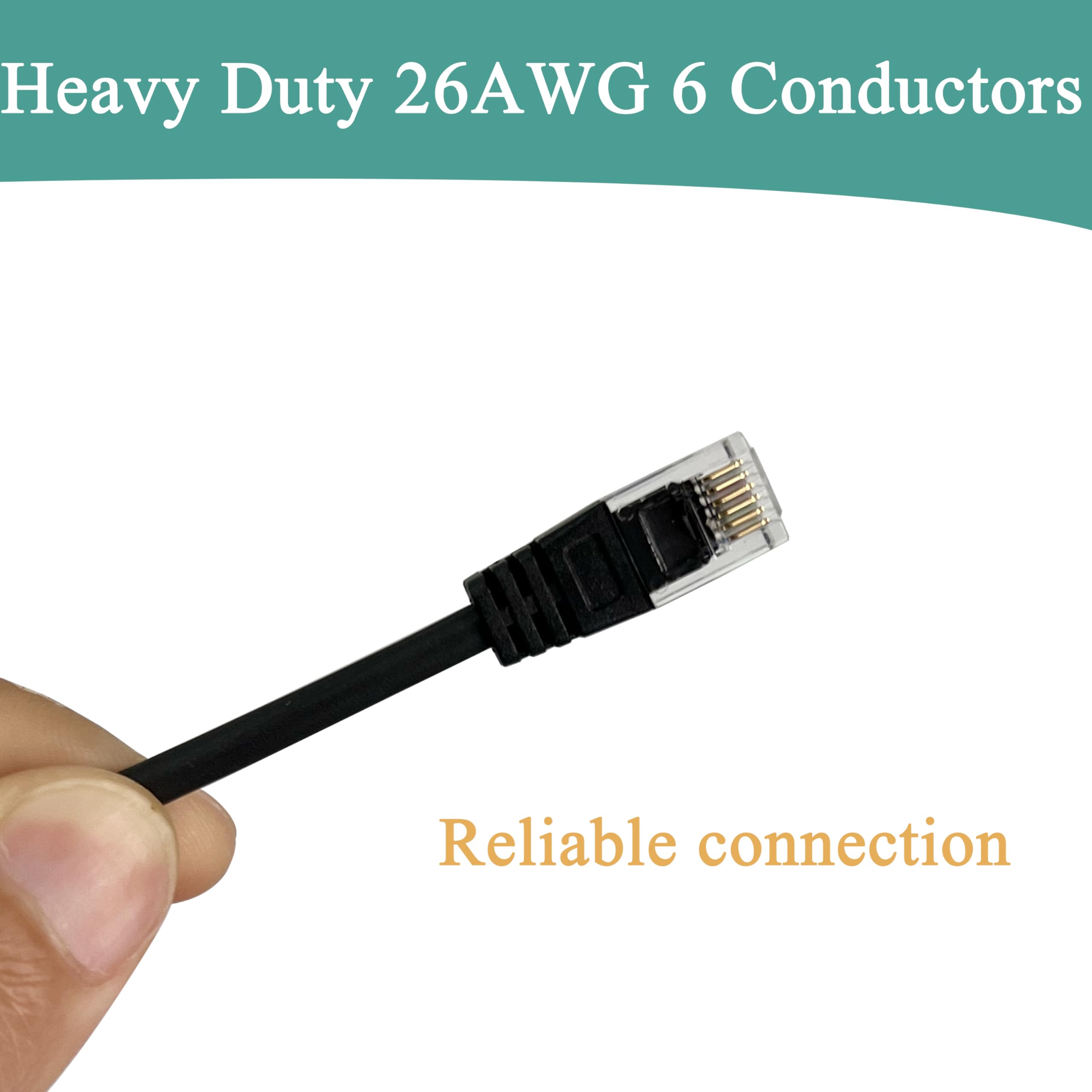 Hpwfhplf Telephone Cords, 2 Pack 6P6C Anti Tangle Telephone Wires, 6 10 Feet Rj12 Male To Male Coiled Cable For Landline Phones