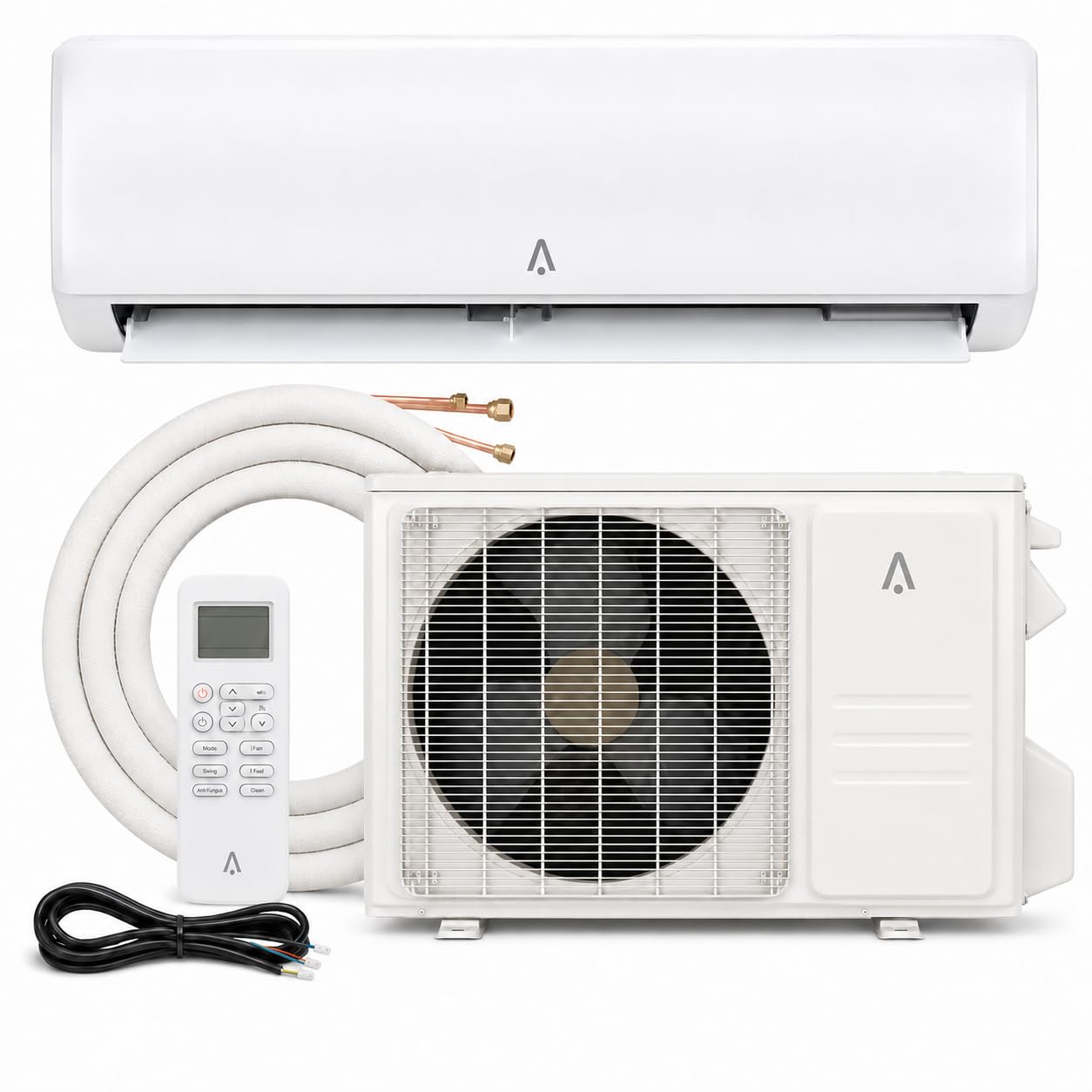 9,000 BTU Mini Split AC/Heating System, 19 SEER2 Inverter Ductless Heat Pump, WiFi Wall Mount Split System Air Conditioner, Up t
