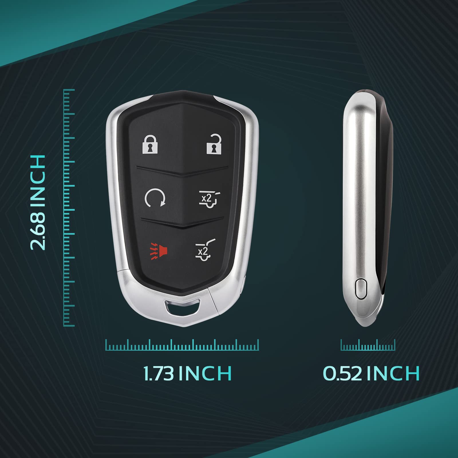 Helloauto Key Fob Remote Fit For Cadillac Escalade, Keyless Entry Self Programming Key Remote For Cadillac Escalade 2015 2020 Fc