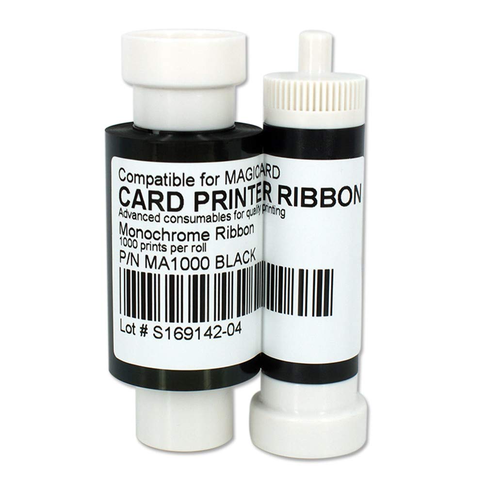 Ma1000K Black Monochrome Ribbon For Magicard Enduro3E Enduro Card Printers, 1000 Prints