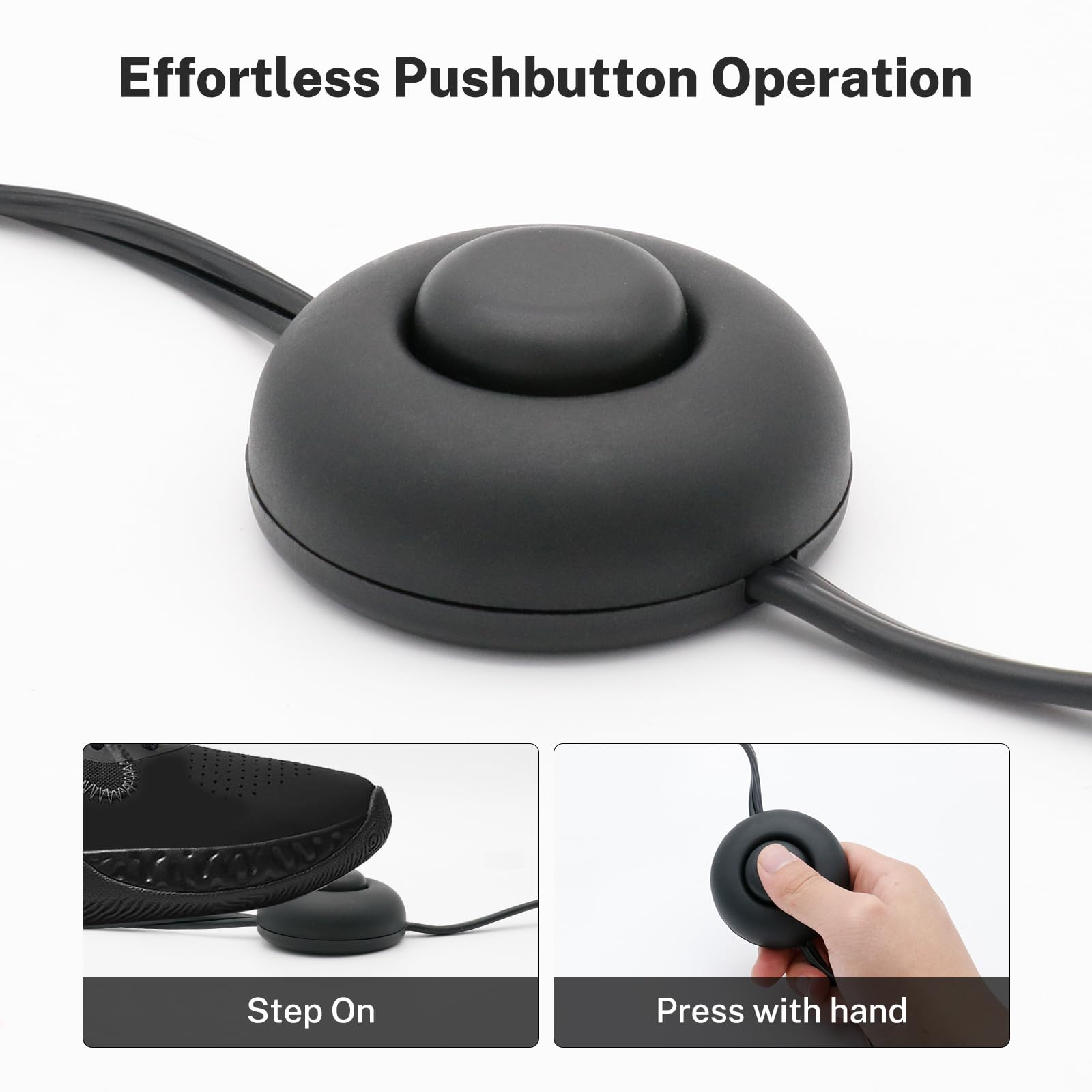 Firmerst Foot Switch Extension Cord 6 Feet For Floor Lamp, Holiday Lights, Black, 2 Packs