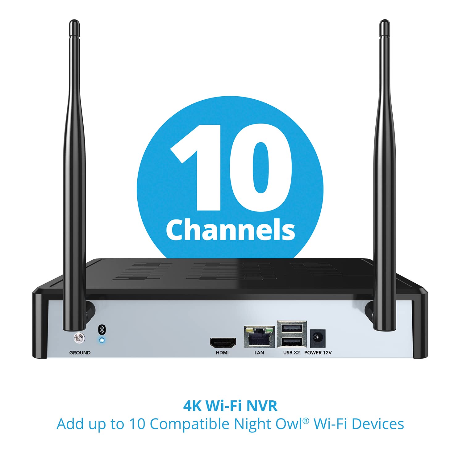 Night Owl Sp, Llc Night Owl 10 Channel Bluetooth Video Home Security Camera System With (4) Wi Fi Ip 4K Hd Indoor/Outdoor Spotlight Cameras 2 Way Audio And 1Tb Hard Drive, Btwn8 4L1