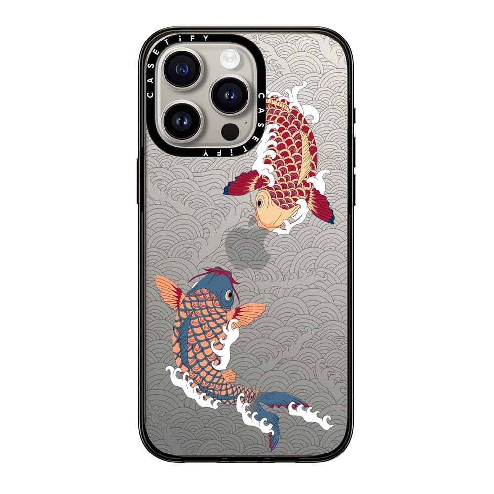 Casetify Compact Case For Iphone 15 Pro Max [2X Military Grade Drop Tested / 4Ft Drop Protection]   Koi Fish Japanese Tattoo Sty