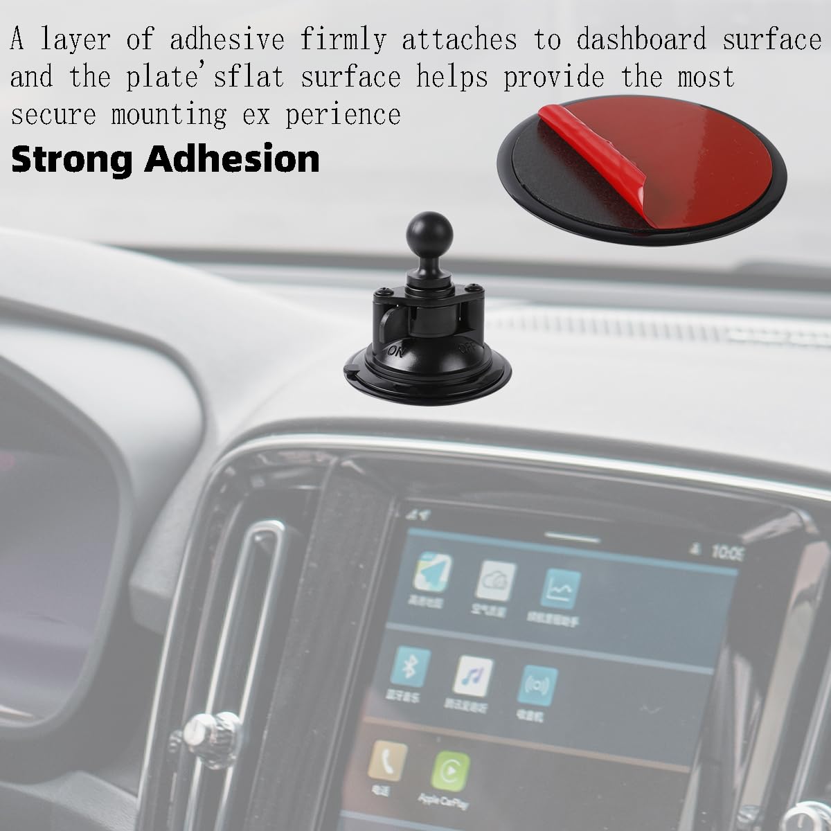 1'' Ball Suction Cup Base With Adhesive Dashboard Pad Mounting Disk Compatible With Ram Mounts And Other B Size 25Mm Ball Phone
