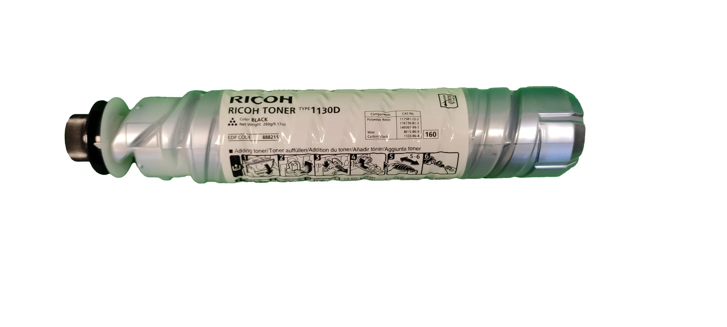 RICOH 888215 Type 1130D Toner, 9,000 Pages Yield, Black