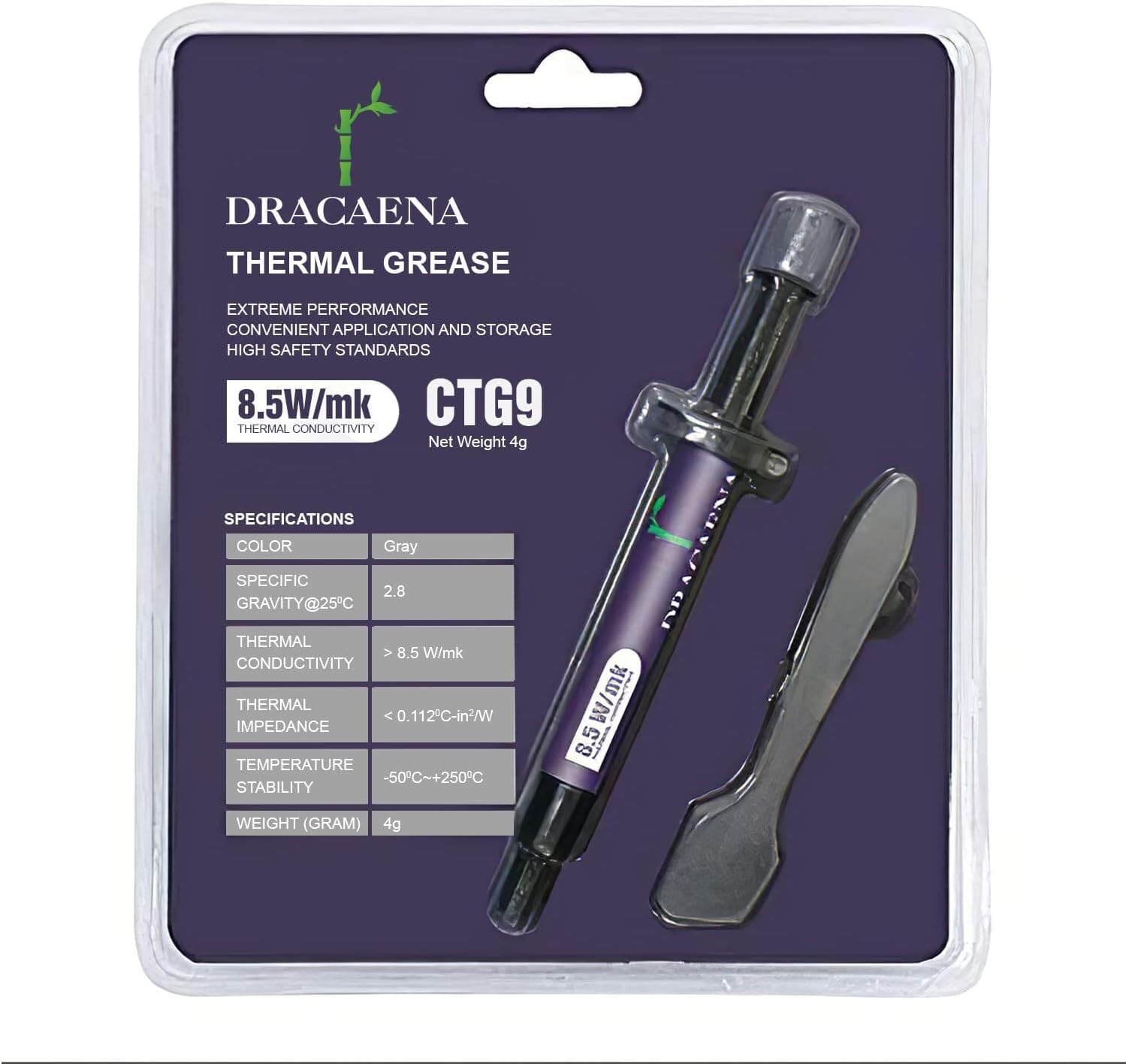 Dracaena 10 Pack Of Thermal Compound Paste (4 Gram), Carbon Based High Performance, Heatsink Paste, Thermal Compound Cpu For All