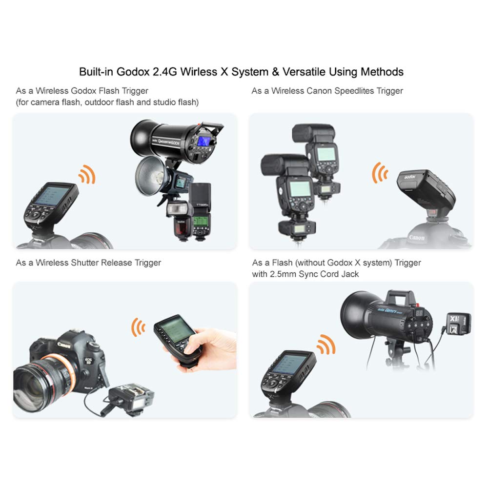 Godox Xpro C 2.4G X System Ttl Wireless Flash Trigger Transmitter & 2 * X1R C Controller Receiver Compatible For Canon Flash