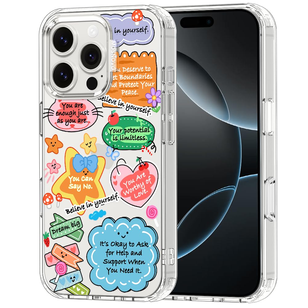 MOSNOVO for iPhone 16 Pro Case, Shockproof Military-Grade Protection 6.6ft Drop Tested, Clear Phone Case for iPhone 16 Pro, Self