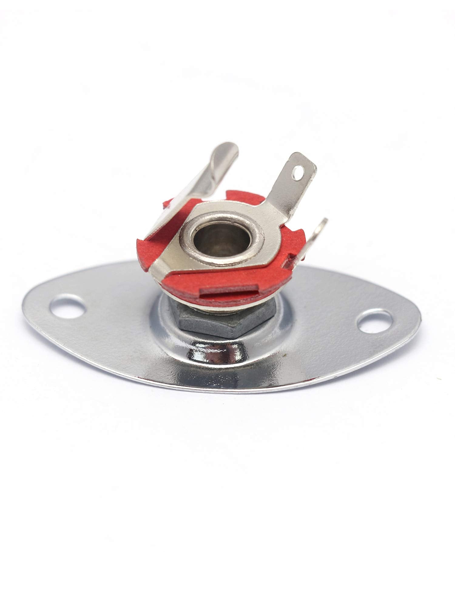 Metallor Oval Output Input Jack Plate Socket With Screws For Strat Tele Style Electric Guitar Parts Replacement Chrome.