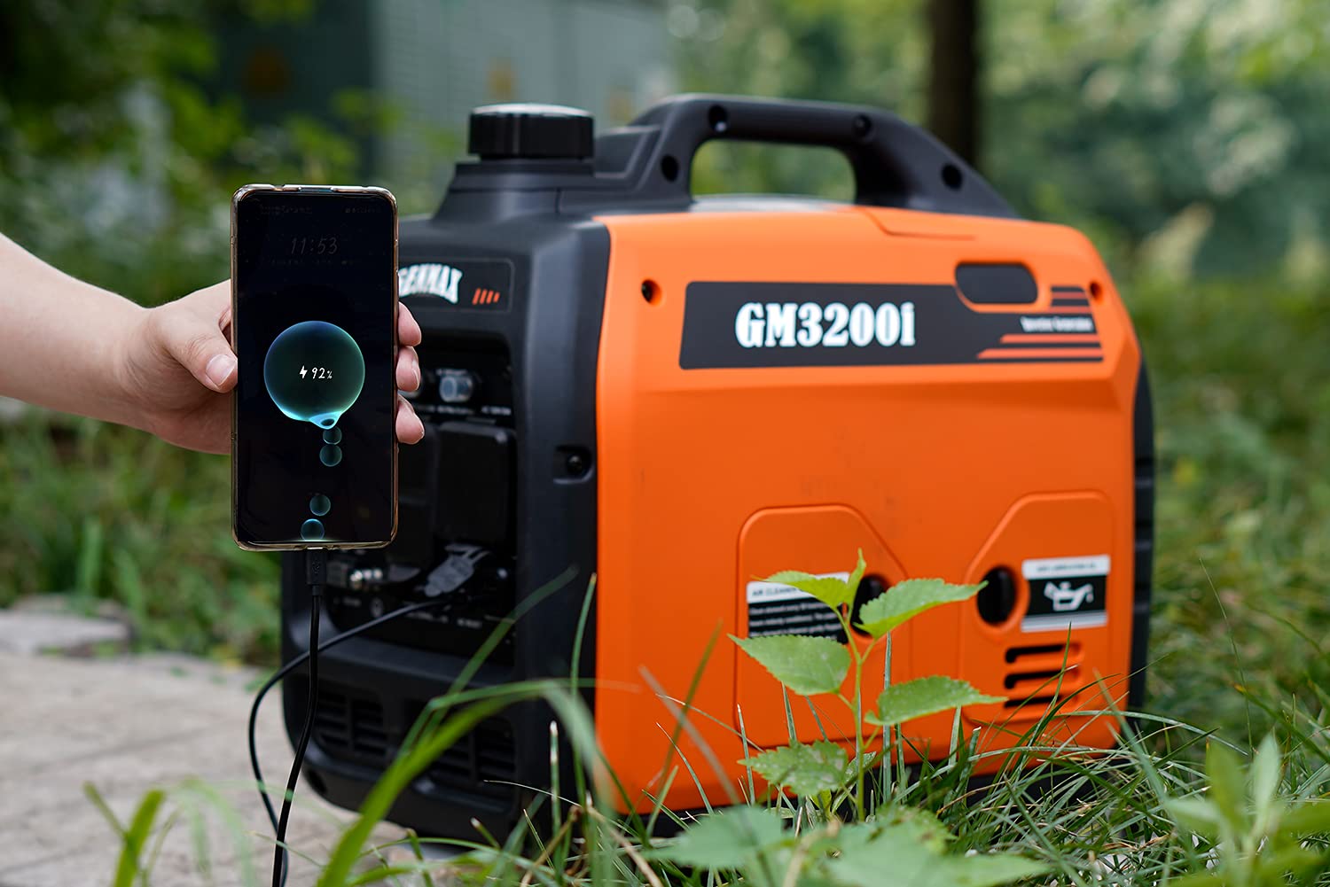 Genmax Portable Generator,3200W Ultra Quiet Gas Engine & Rv Ready, Epa Compliant, Eco Mode Feature, Ultra Lightweight For Backup