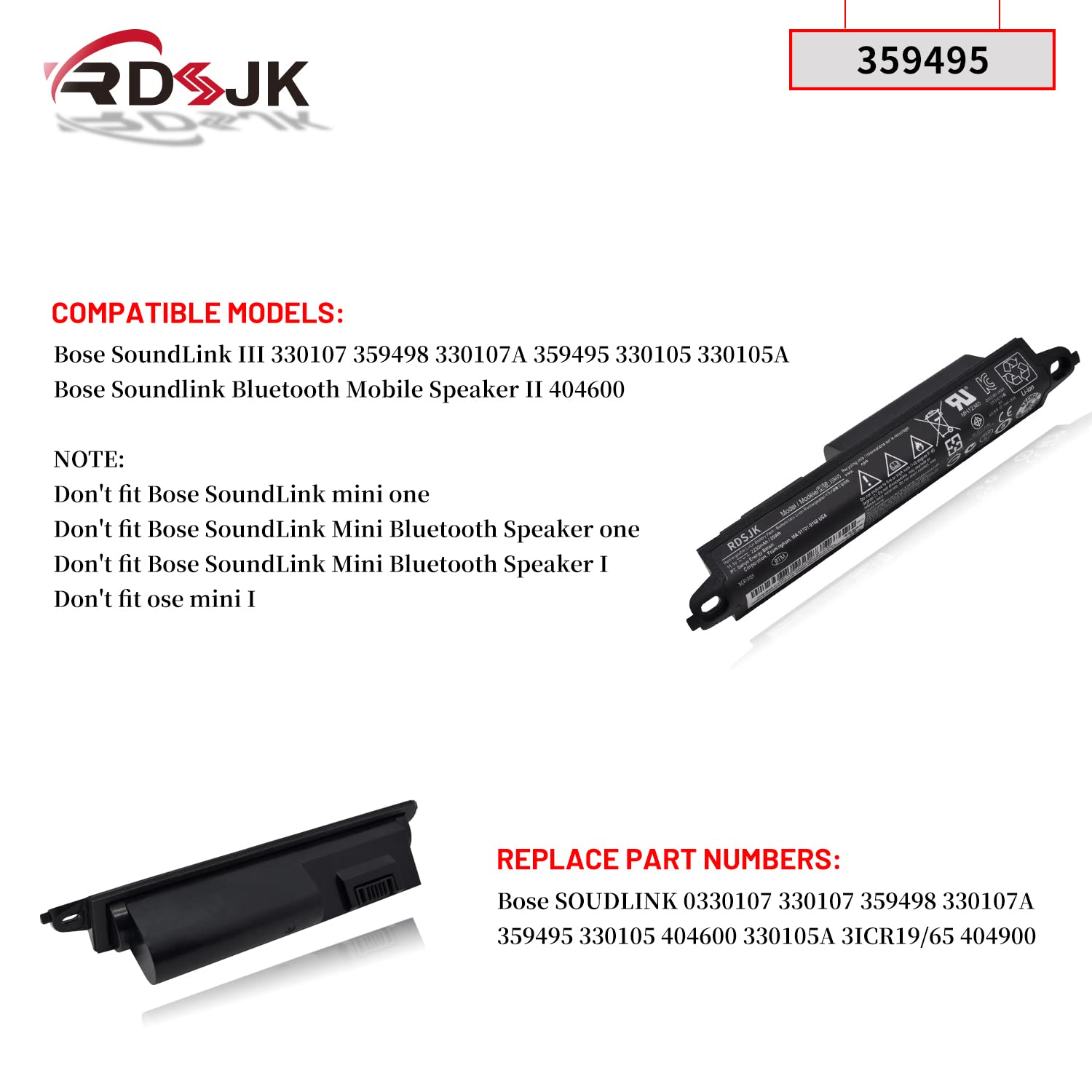 359495 359498 Battery Replacement For Bose Soundlink Iii 330107 330107A 0330107 330105 330105A 0330105 Soundlink 2 3 Soundlink B