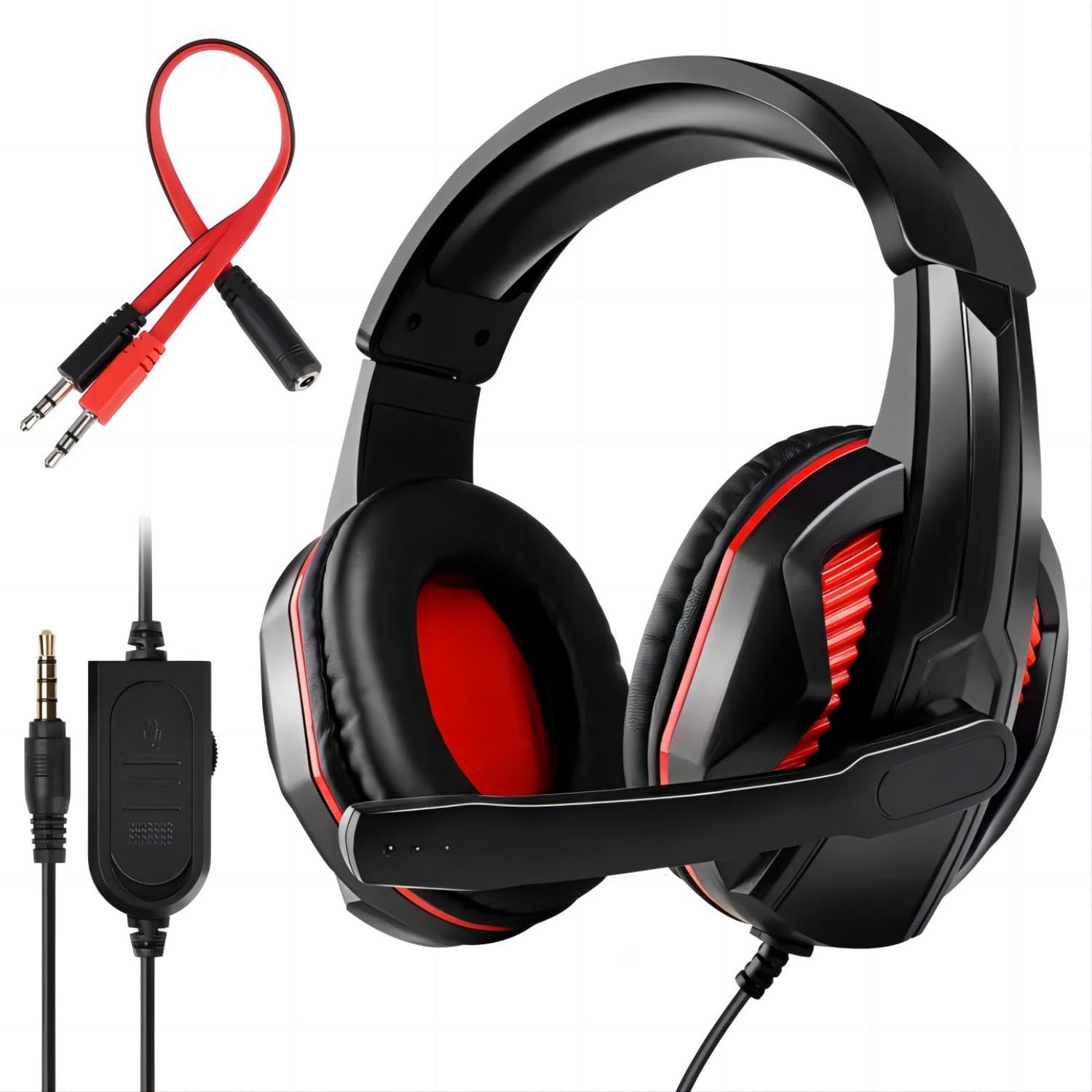 Fnship 3.5Mm Port Wired Gaming Headset With Mic Volume Control,Stereo Bass Noise Isolation For Ps4 New Xbox One Psp Pc Laptop Ta