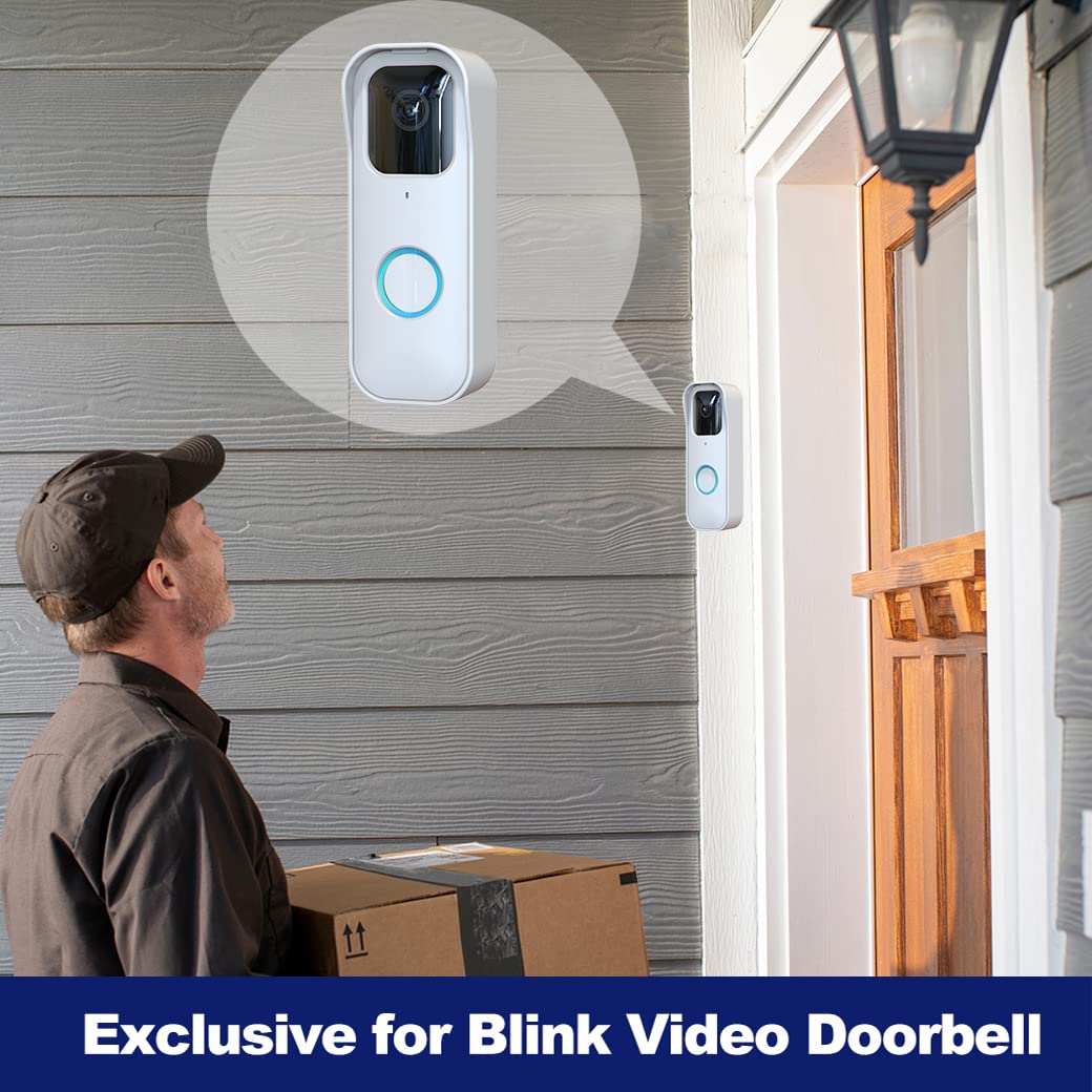 Blink Doorbell Mount For Blink Video Doorbell, No Drilling Blink Mount Bracket, Easy Installation For Blink Doorbell Camera Security System (The Blink Doorbell Is Not Included),White