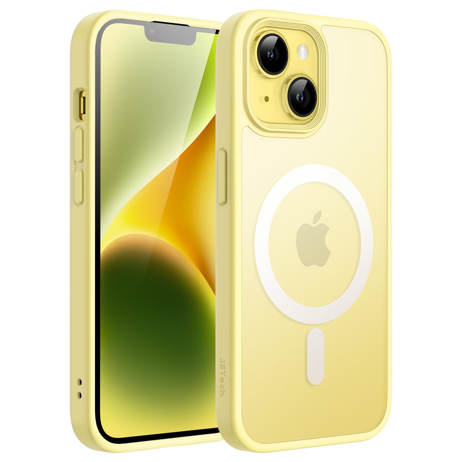 Jetech Magnetic Case For Iphone 14 Plus 6.7 Inch Compatible With Magsafe, Translucent Matte Back Slim Shockproof Phone Cover (Ye