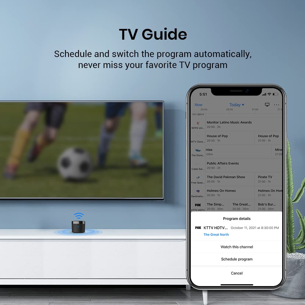 Broadlink Rm4 Mini Smart Remote   Ir Blaster Hub For Smart Home Automation, Infrared Tv Air Conditioner Remote Replacement Compa