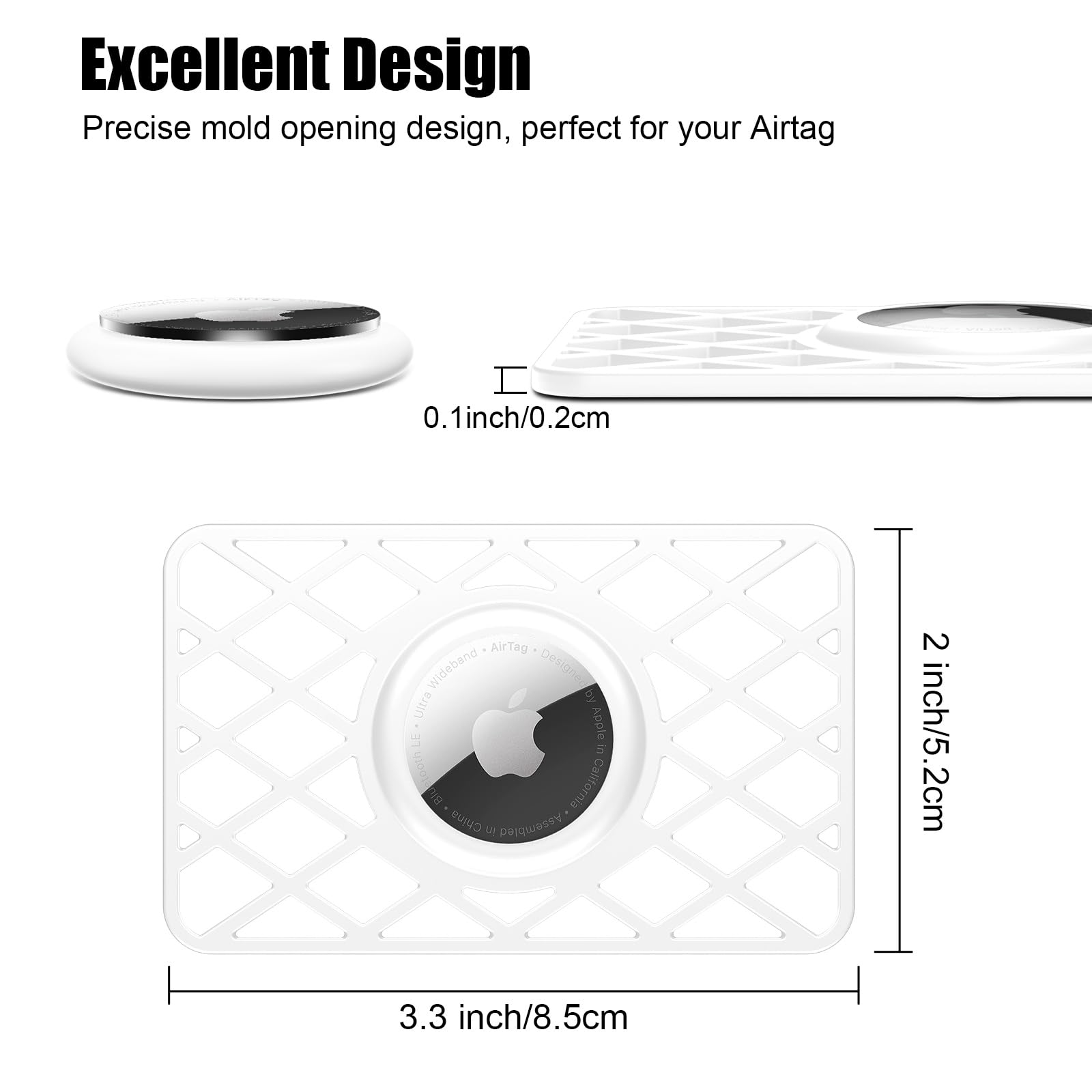 Supfine 2 Pcs Airtag Wallet Case,Slim Card Case Holder For Airtag,0.1 Inch Thickness Ultra Thin Air Tag Holder For Purse, Handba