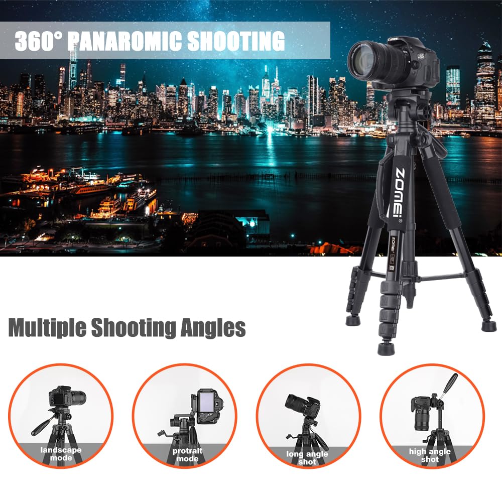 Zomei Tripod 74    Camera Tripod, Aluminum Professional Heavy Duty Camera Tripod Stand, Tripod For Camera Dslr Slr With Carry Ba