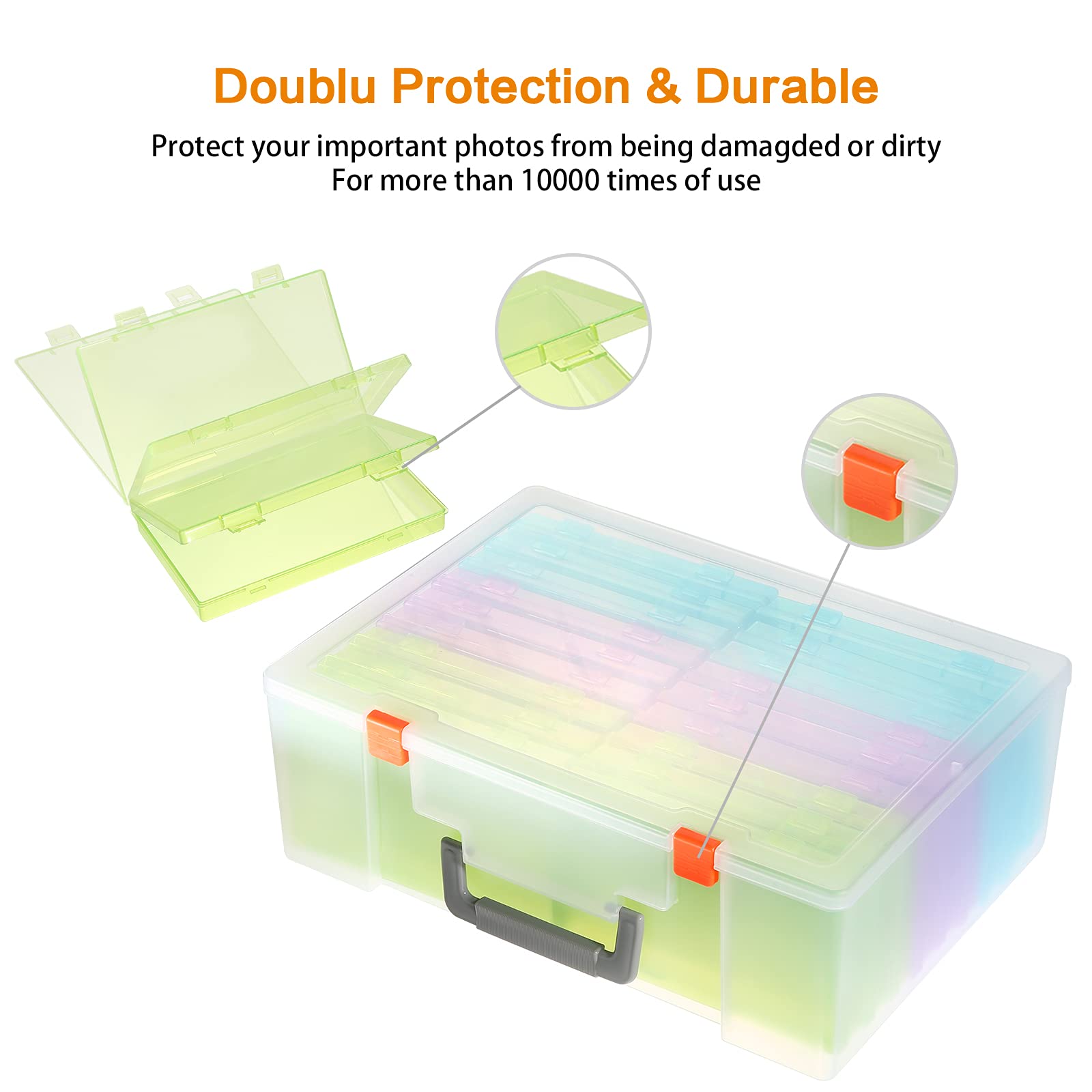 Photo Storage Box 4X6, 18 Inner Extra Large Photo Case Large Photo Organizer Acid Free Photo Box Storage Photo Keeper Photo Stor