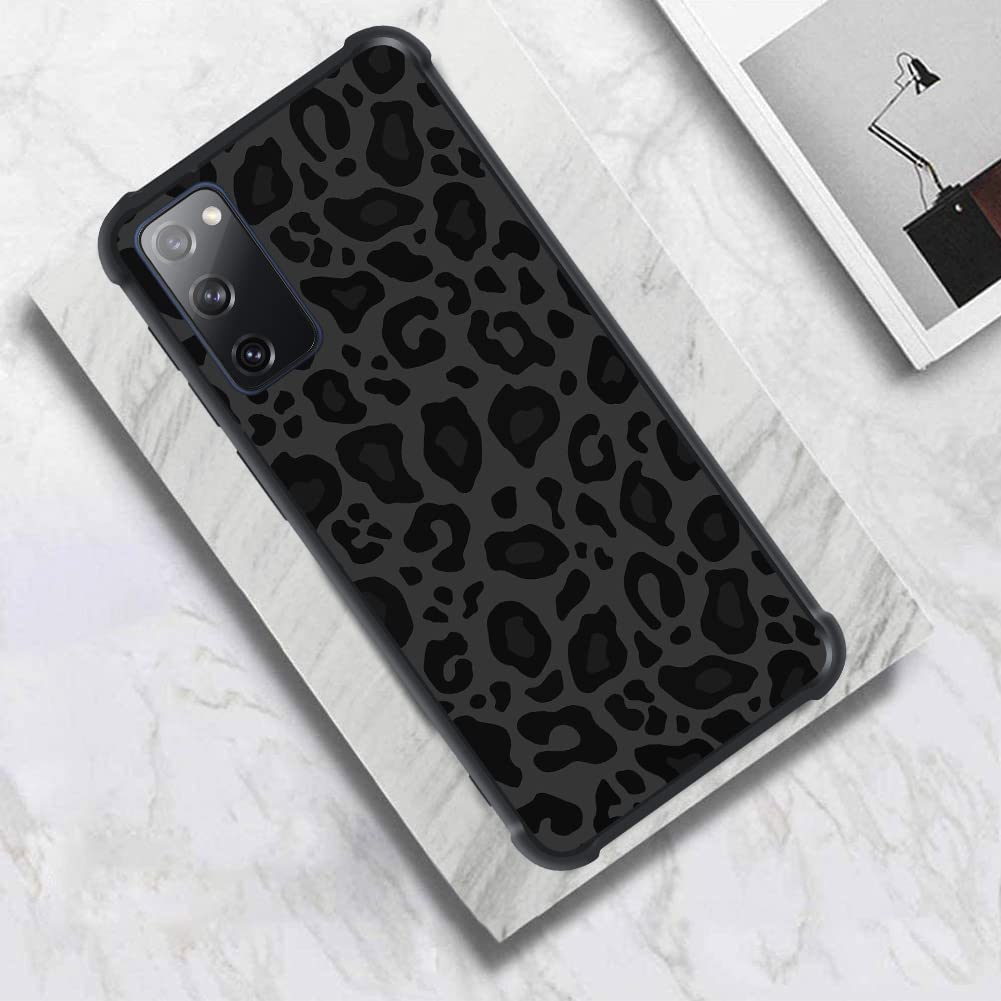 Kanghar Case Compatible With Samsung Galaxy S20 Fe,Black Leopard Design,Tire Texture Non Slip +Shockproof Rugged Tpu Protective