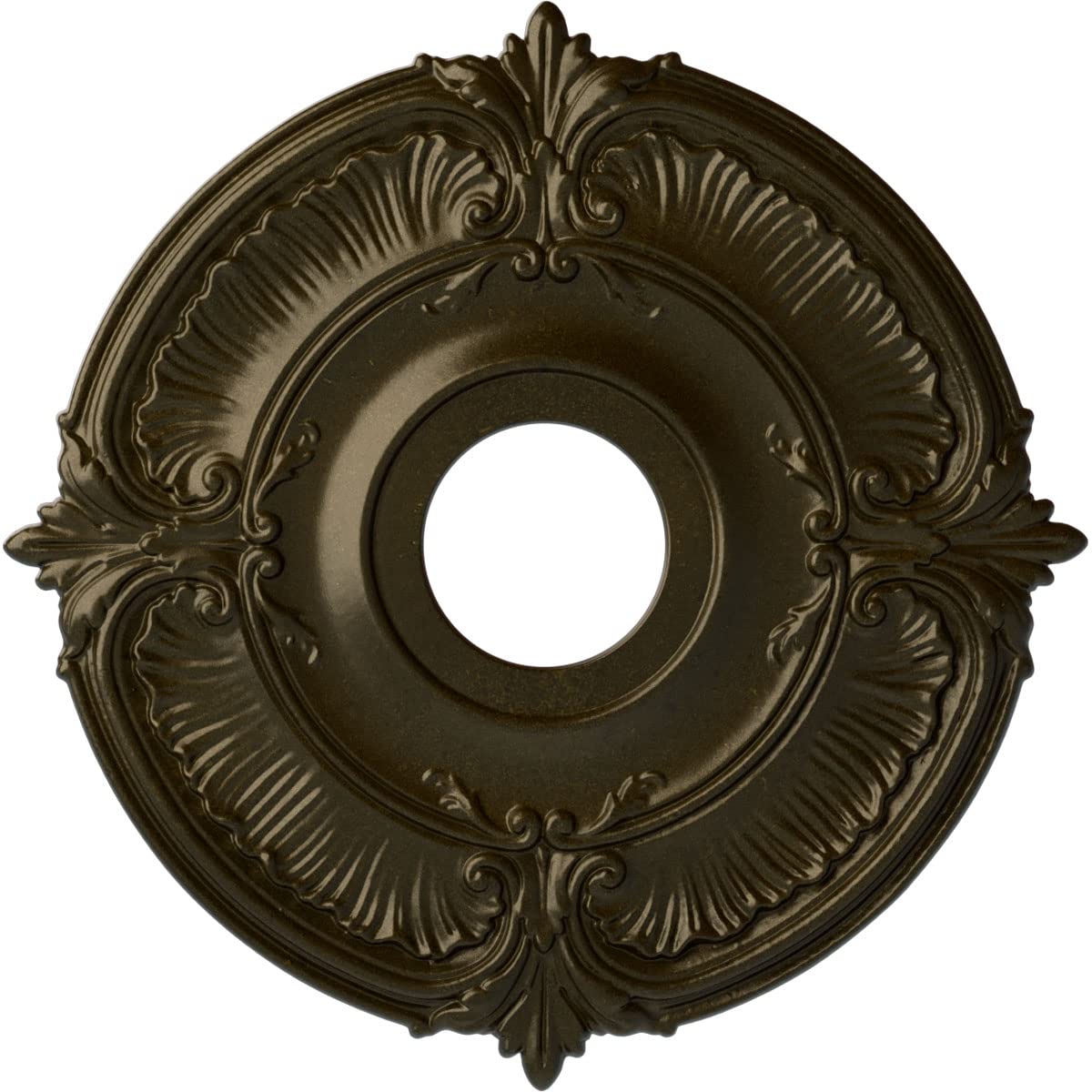 Ekena Millwork Cm18Atggs Attica Ceiling Medallion, 18''Od X 4''Id X 5/8''P (Fits Canopies Up To 5''), Hand Painted Green Gold