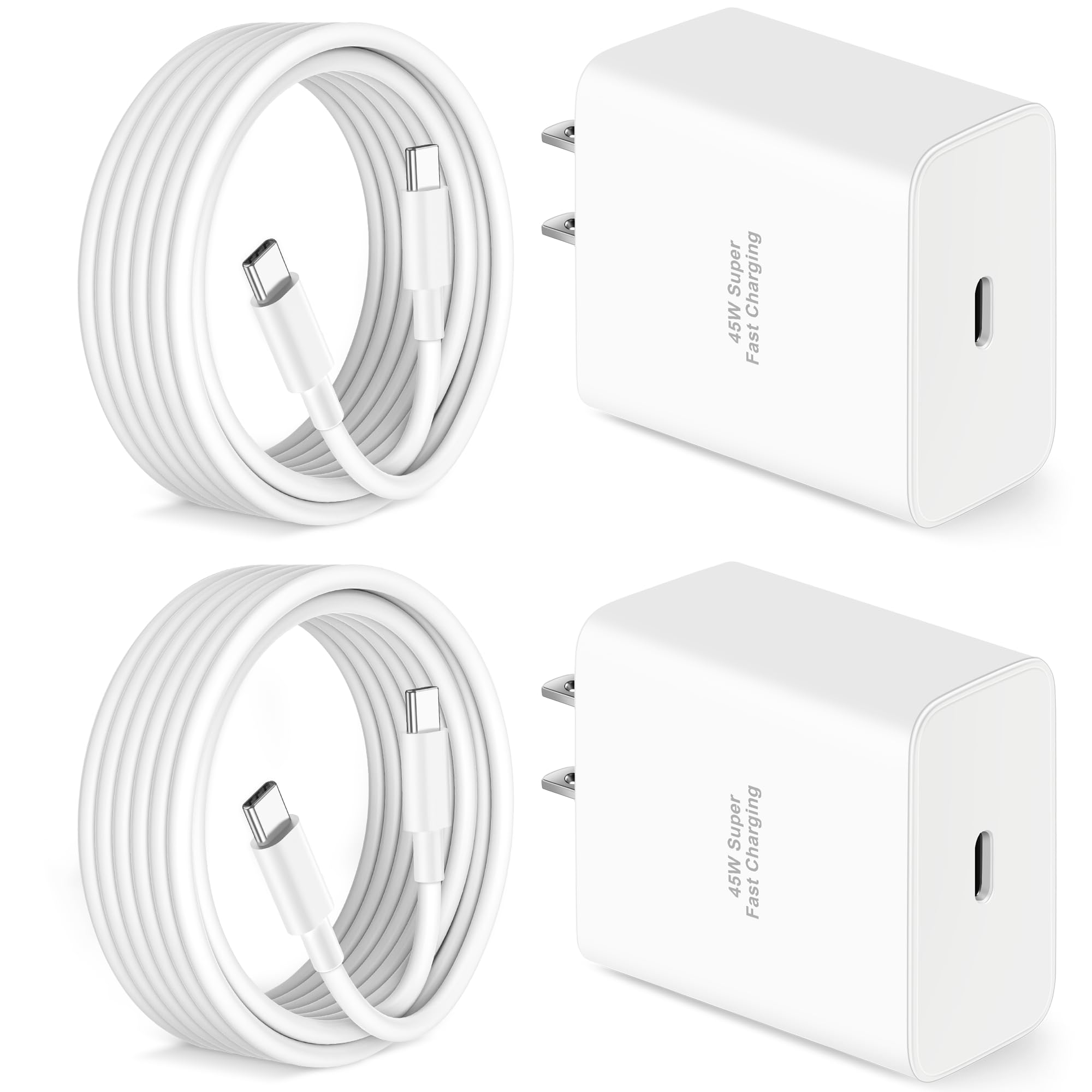 Pixel 11 10 9 8 Fast Charger, 2Pack 45W USB C Super Fast Wall Charger Block